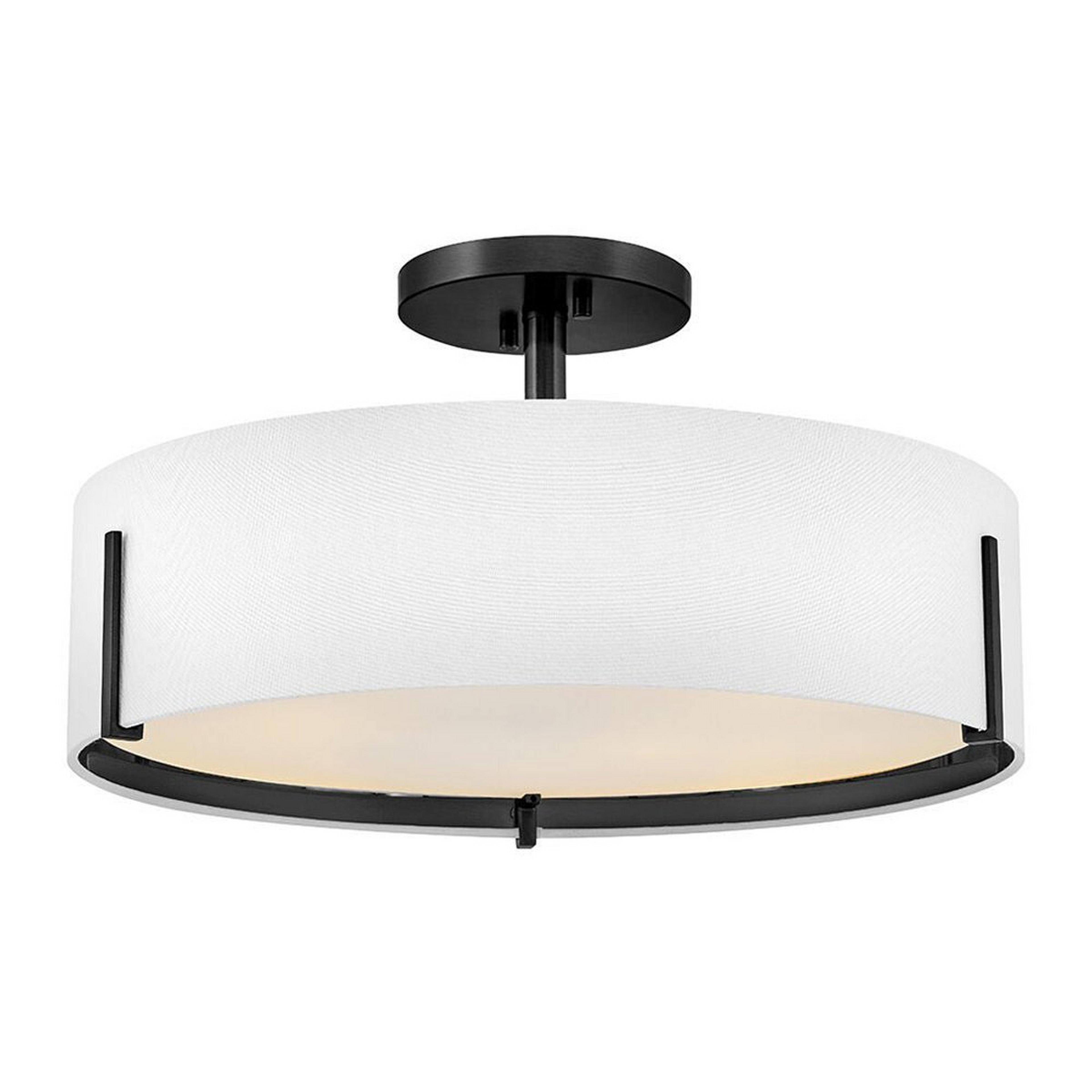 A Sayaka Ceiling Light - Large with Black / Beige / Opal Glass color