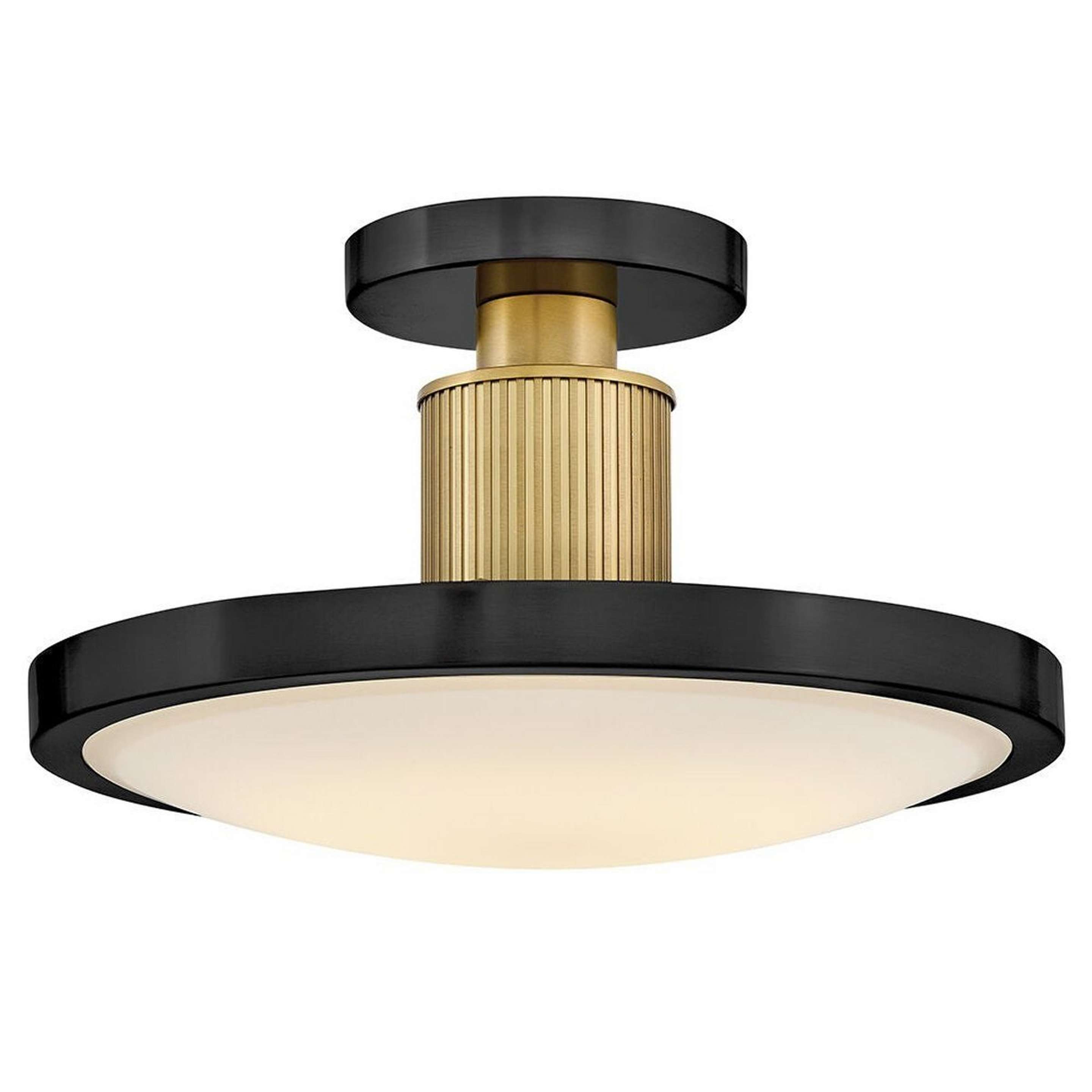 A Etude Ceiling Light with Black / Brass / Opal Glass color