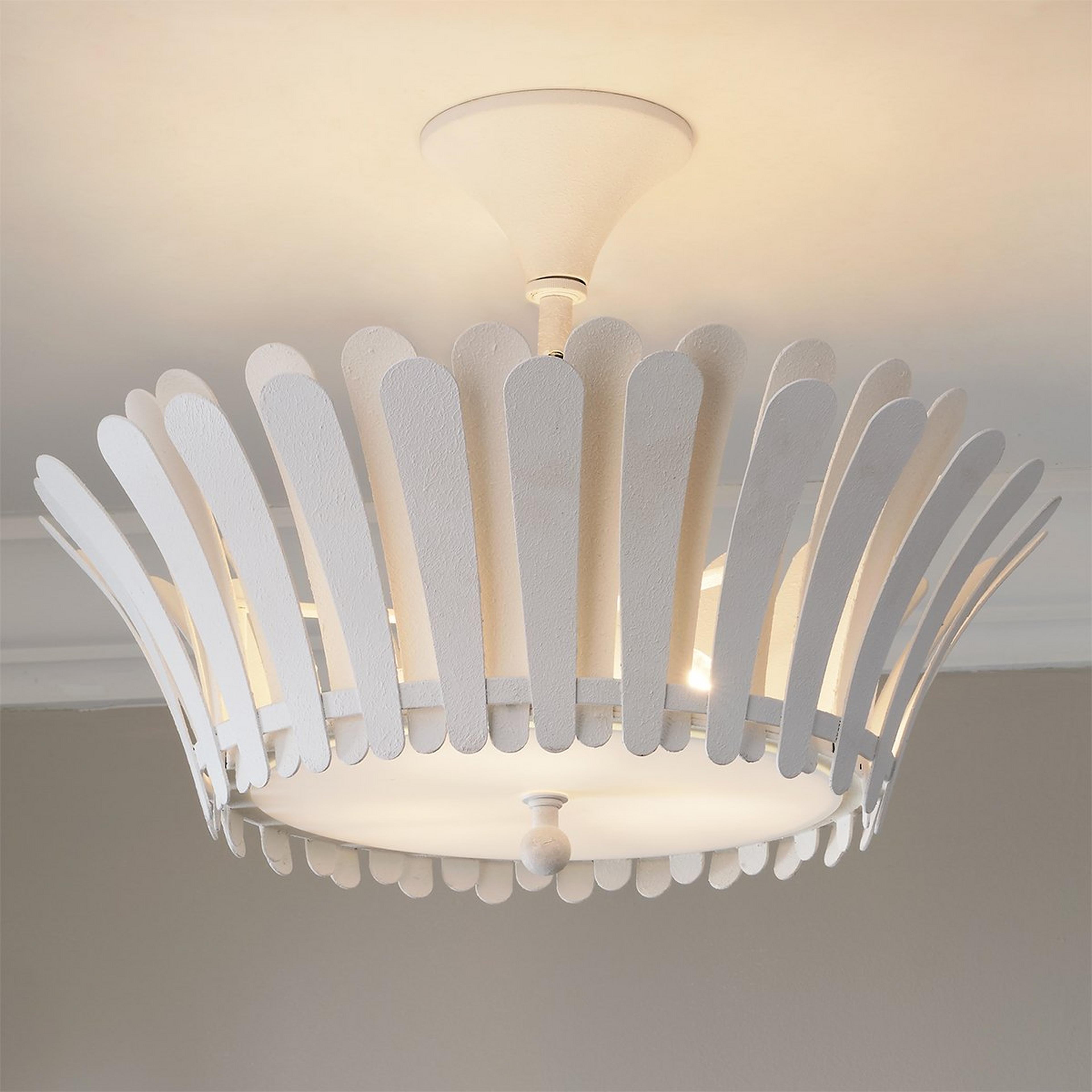 A Mayhew Ceiling Light with Textured White / Opal Glass color