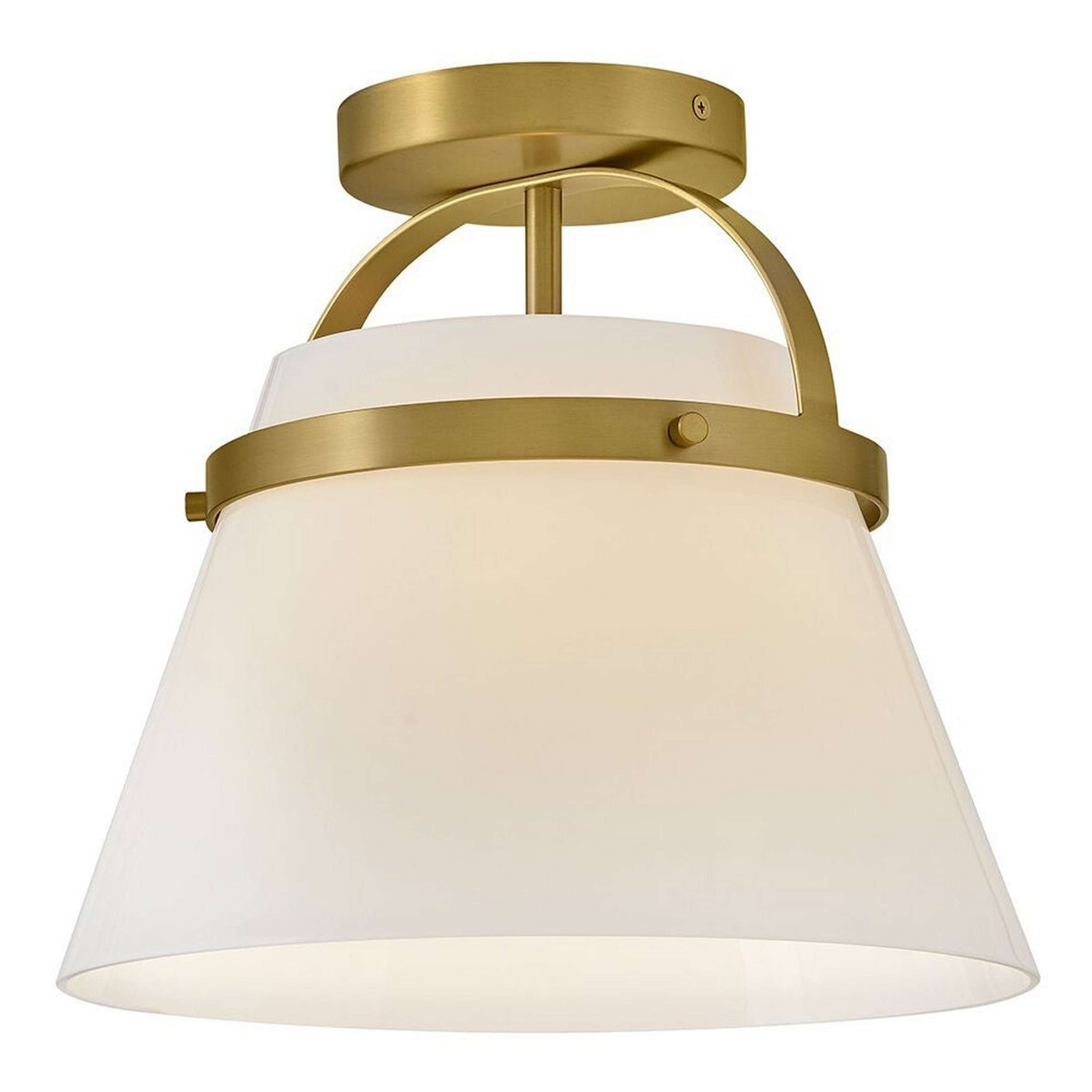 A Beauvine Ceiling Light with Aged Brass / Opal Glass color