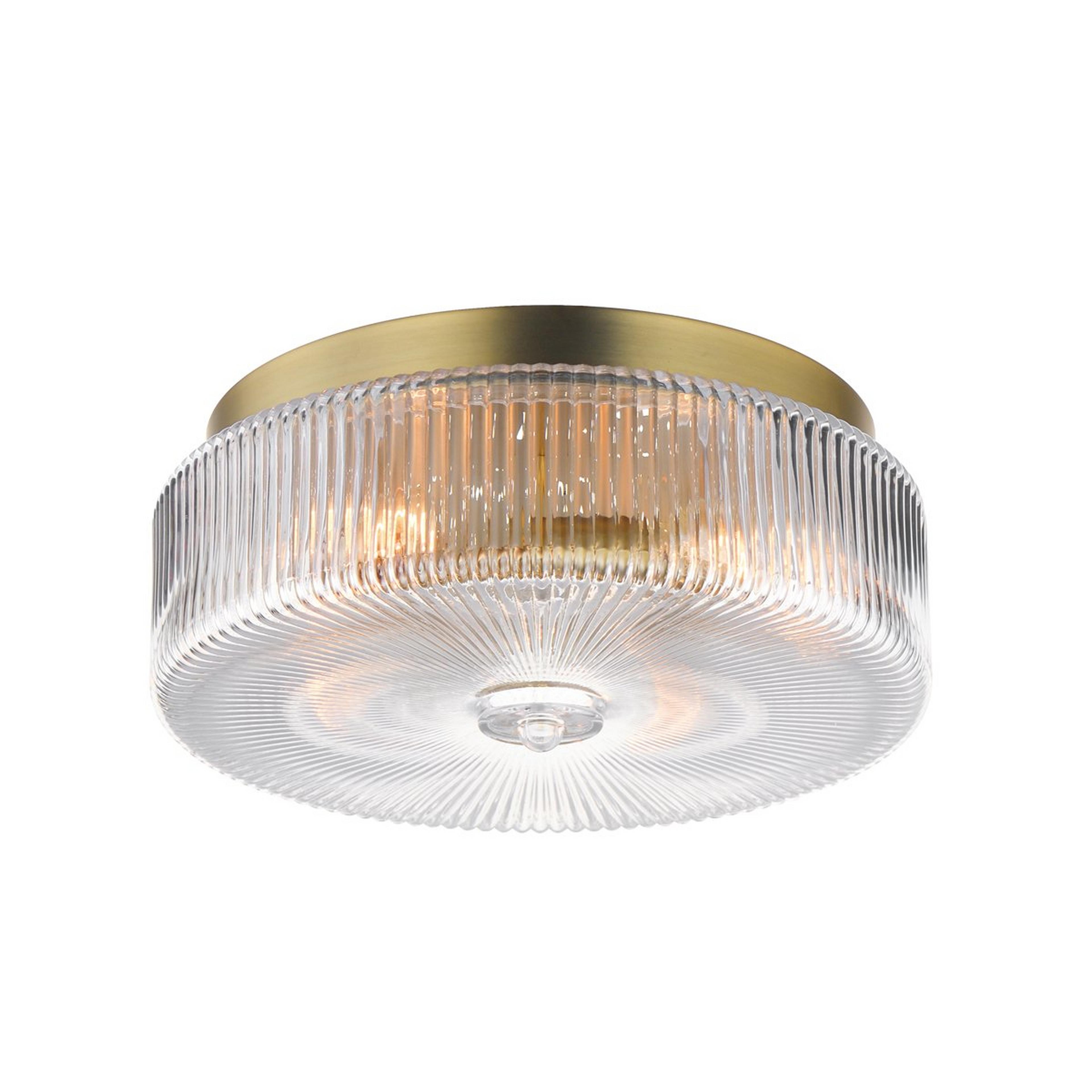 A Encore Ceiling Light with Satin Brass / Fluted Glass color