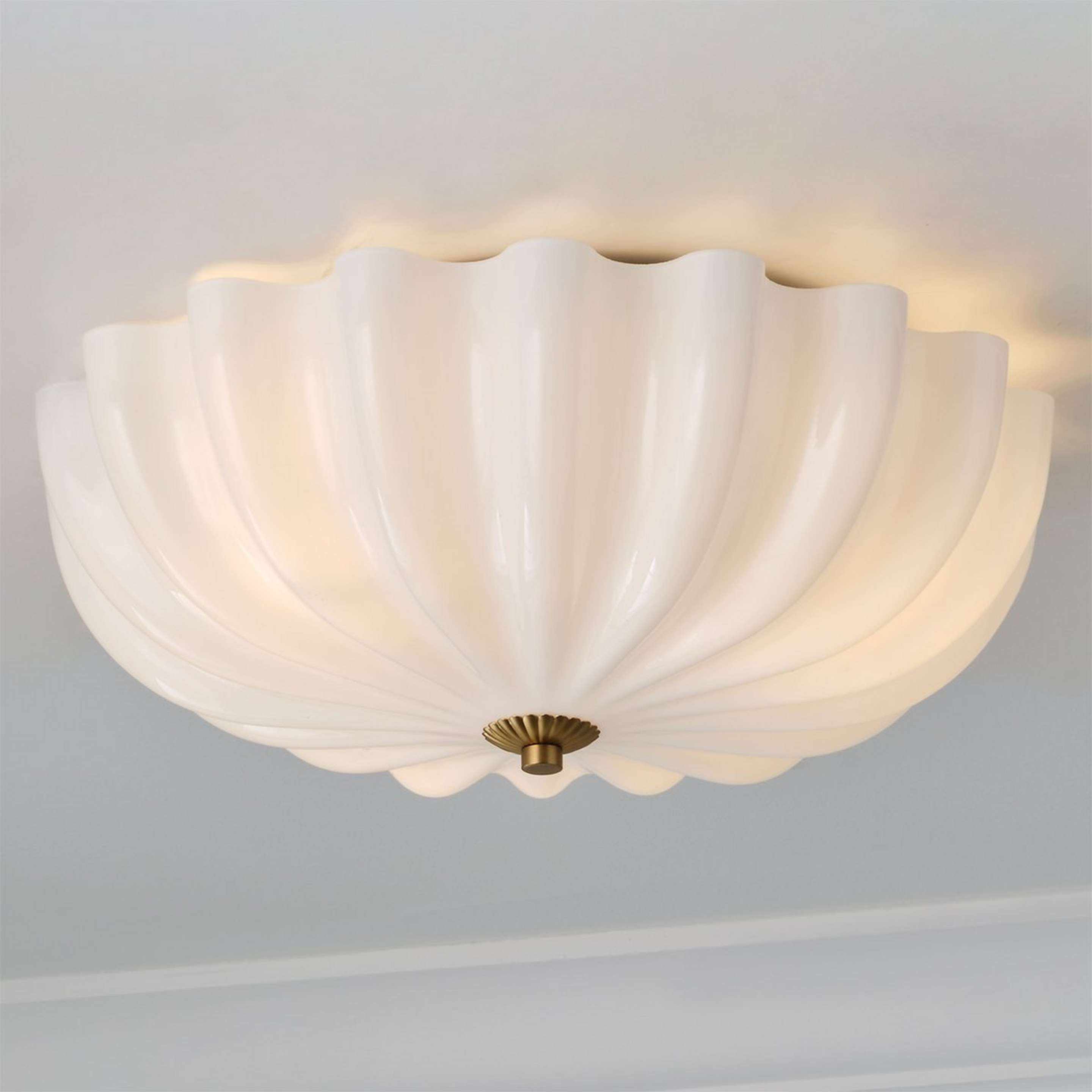 A Zenaida Ceiling Light with Aged Brass / Clear Glass / Opal Glass color
