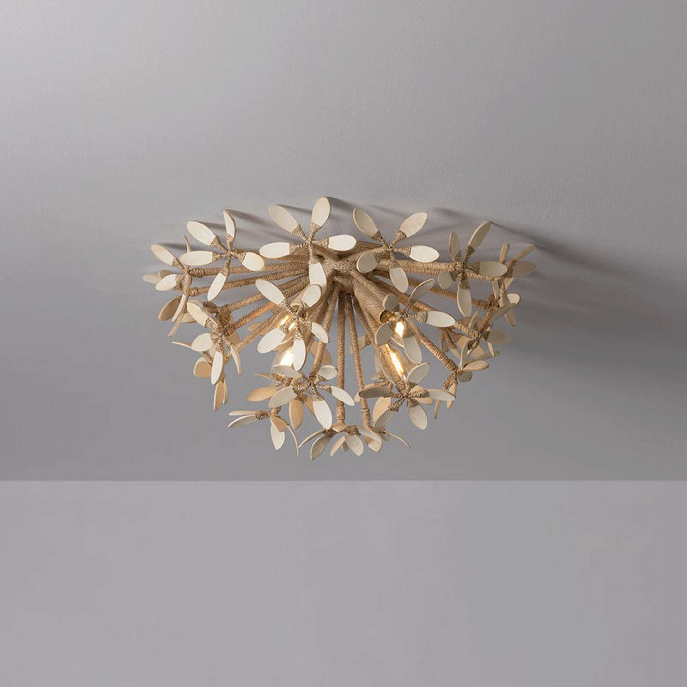 A Wylde Ceiling Light - 20" with Natural Abaca / Natural Coco Shell color