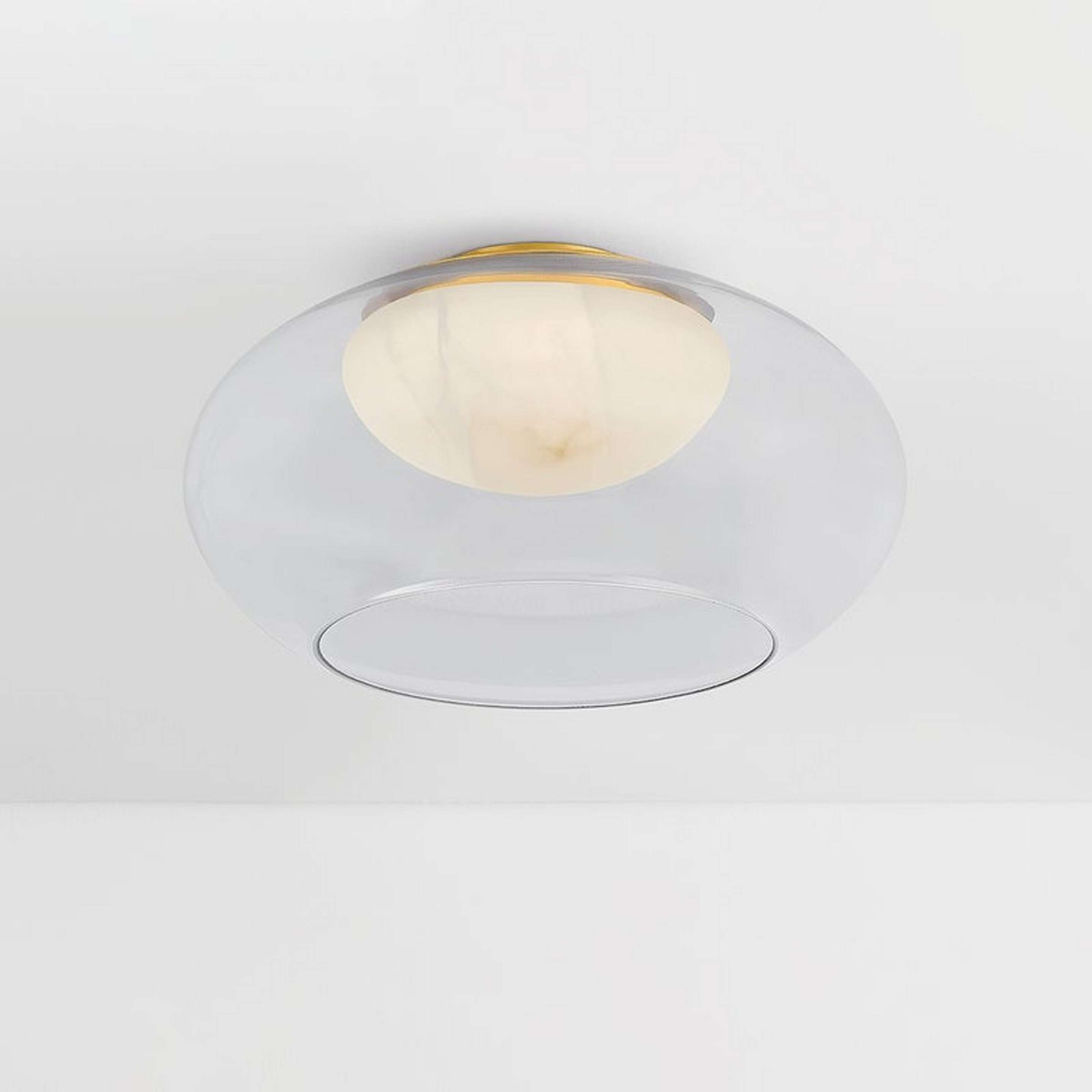 A Ardella LED Ceiling Light - 17" with Brass / Clear Glass / Alabaster color