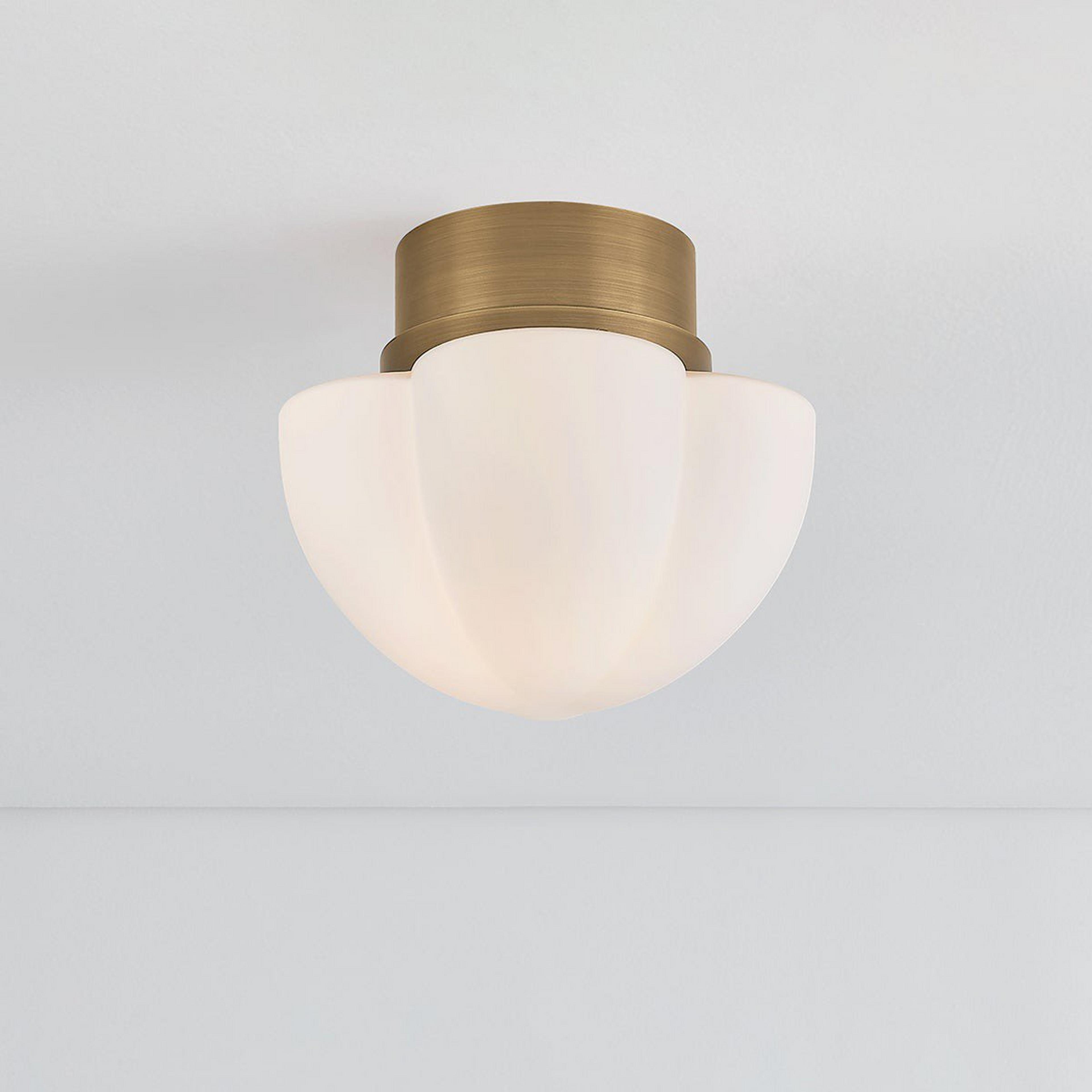 A Crossen Ceiling Light - 11" with Bronze / Opal Glass color