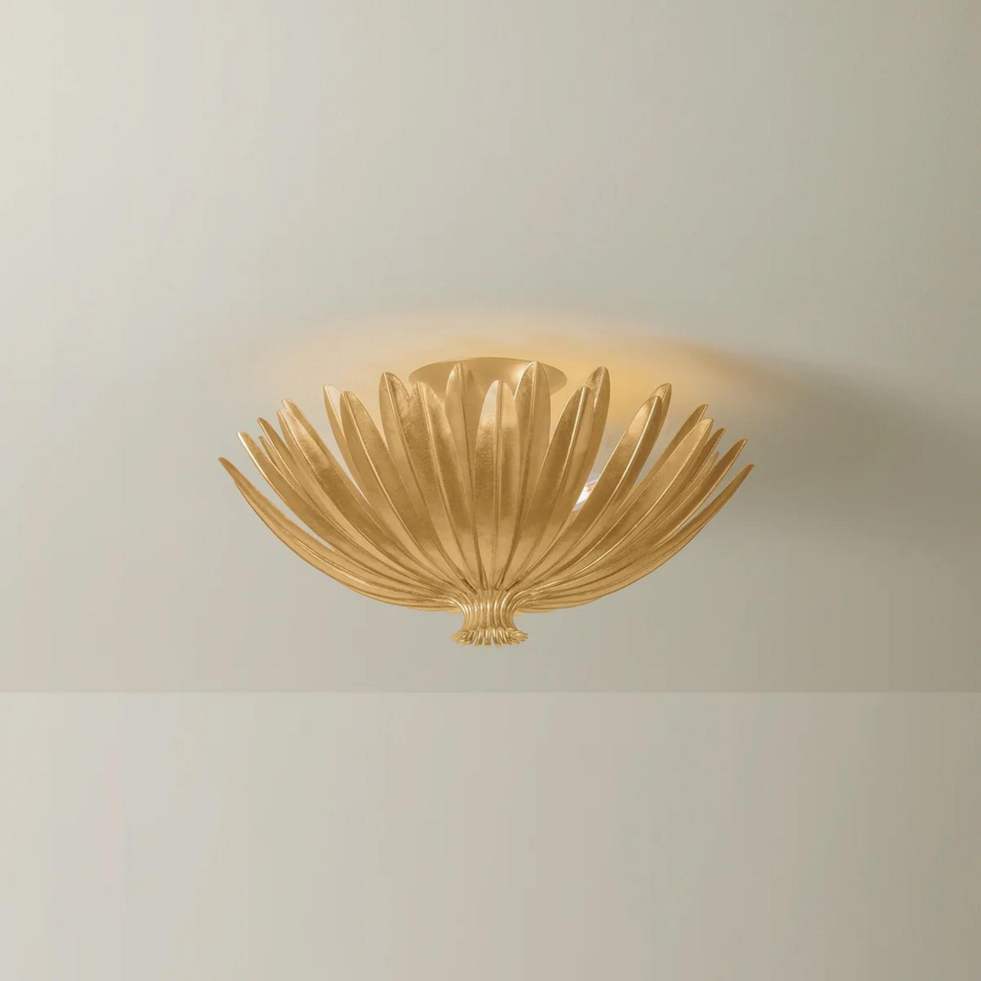 A Phoebus Semi-Flush Ceiling Light with Brass color