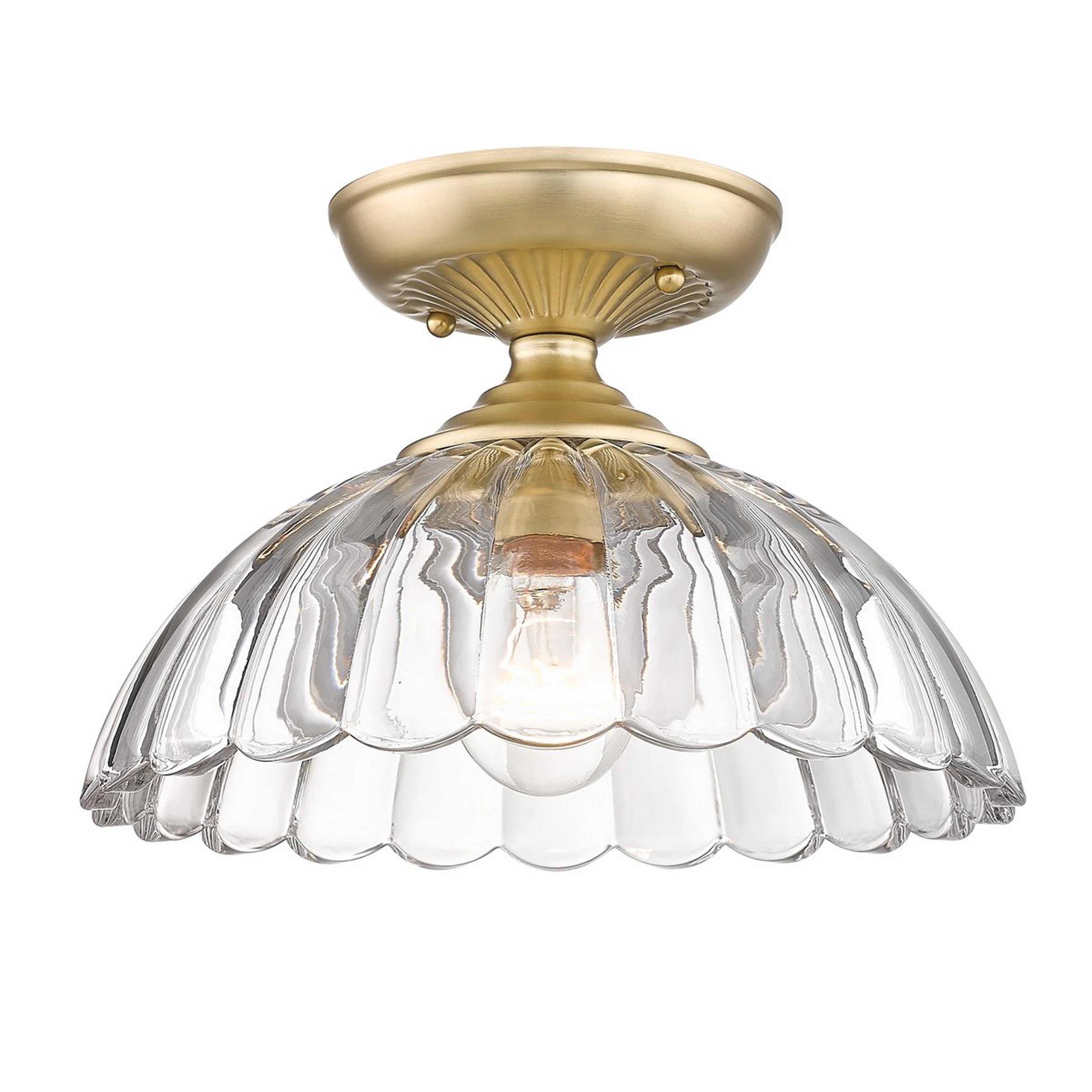 A Gabby Semi-Flush Ceiling Light with Clear / Champagne Brass color