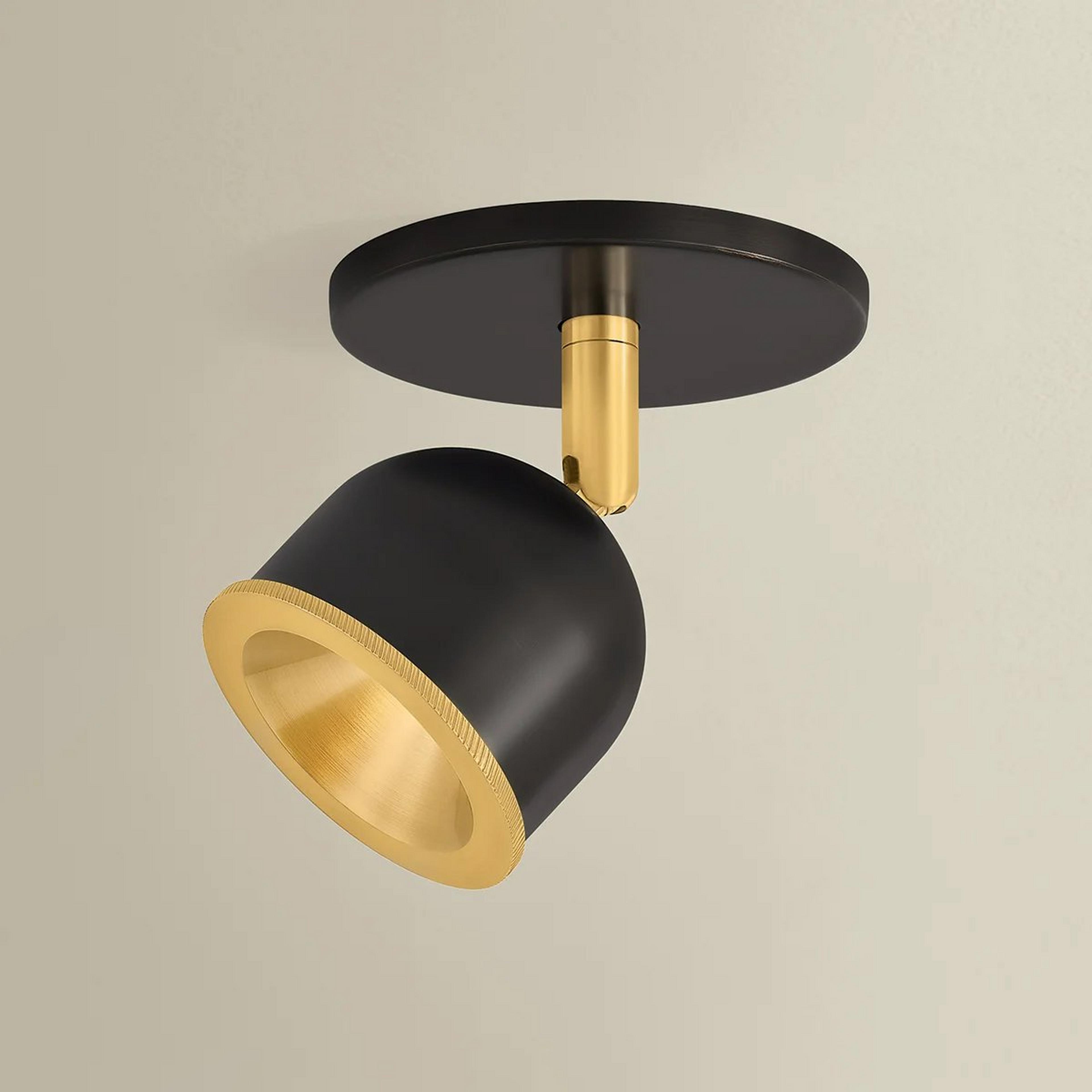 A Eris Semi-Flush Convertible LED Ceiling Light with Bronze / Brass color