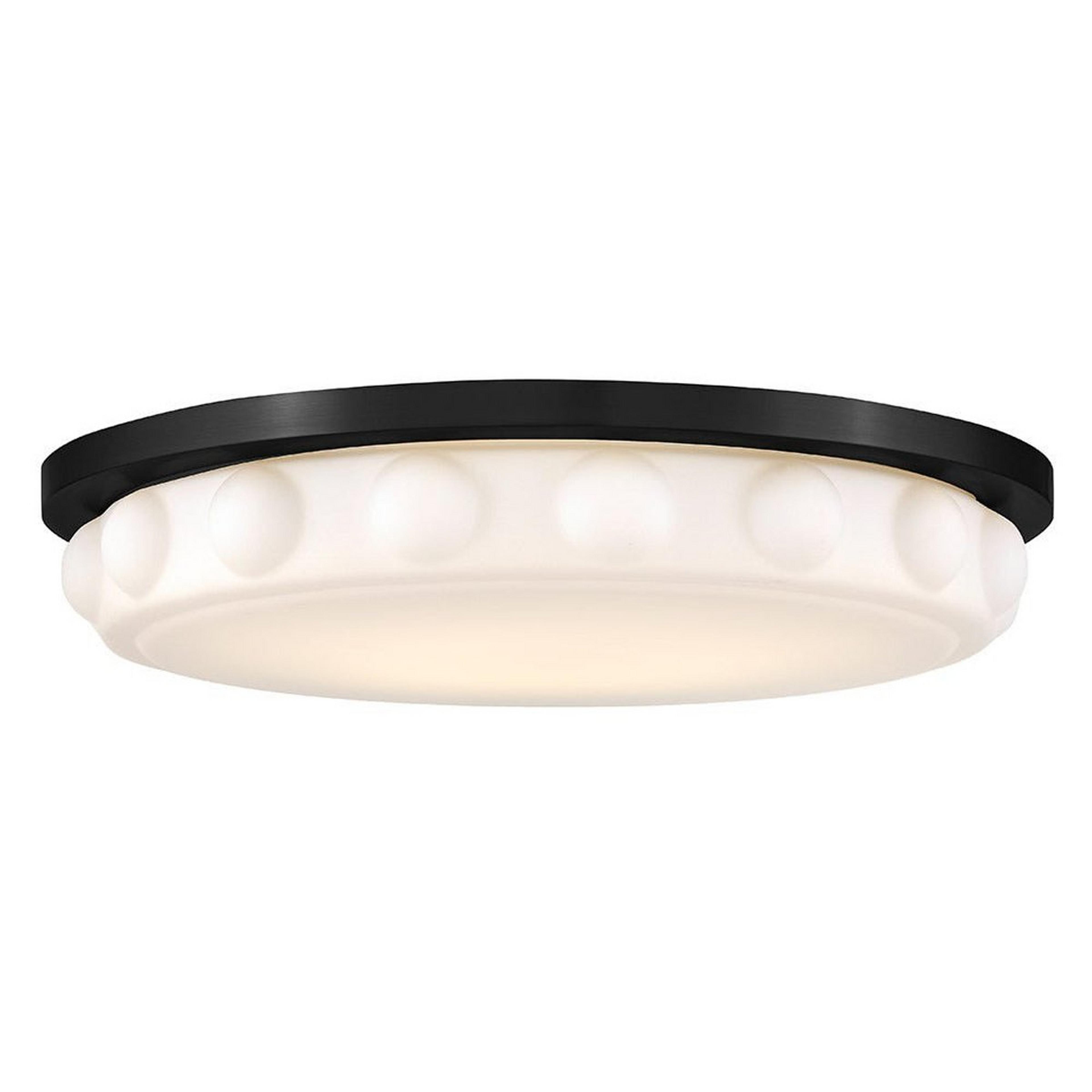 A Cybele LED Ceiling Light with Black / Opal Glass color