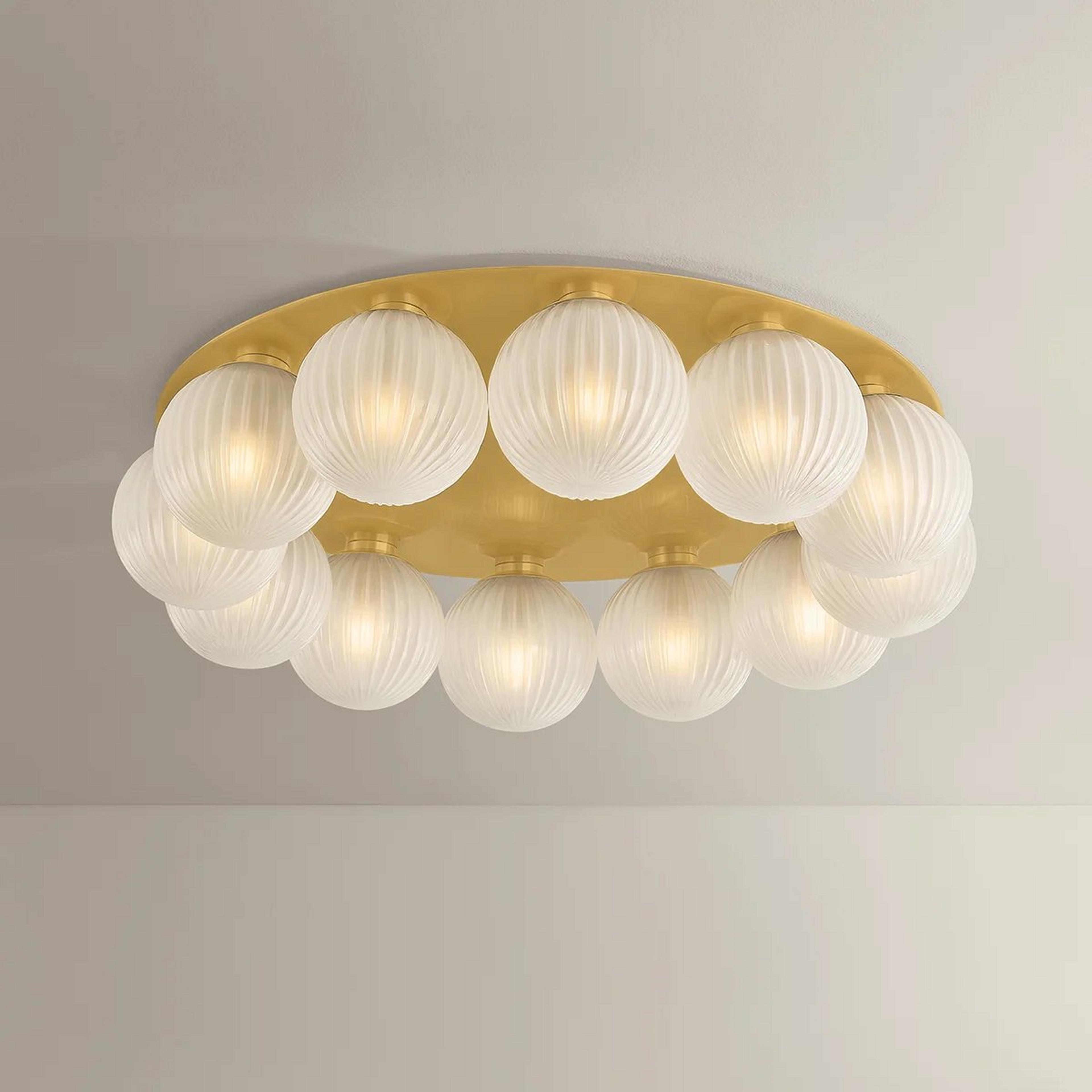 A Cloudbreak Ceiling Light - 32" with Brass / Opal Ribbed Glass color