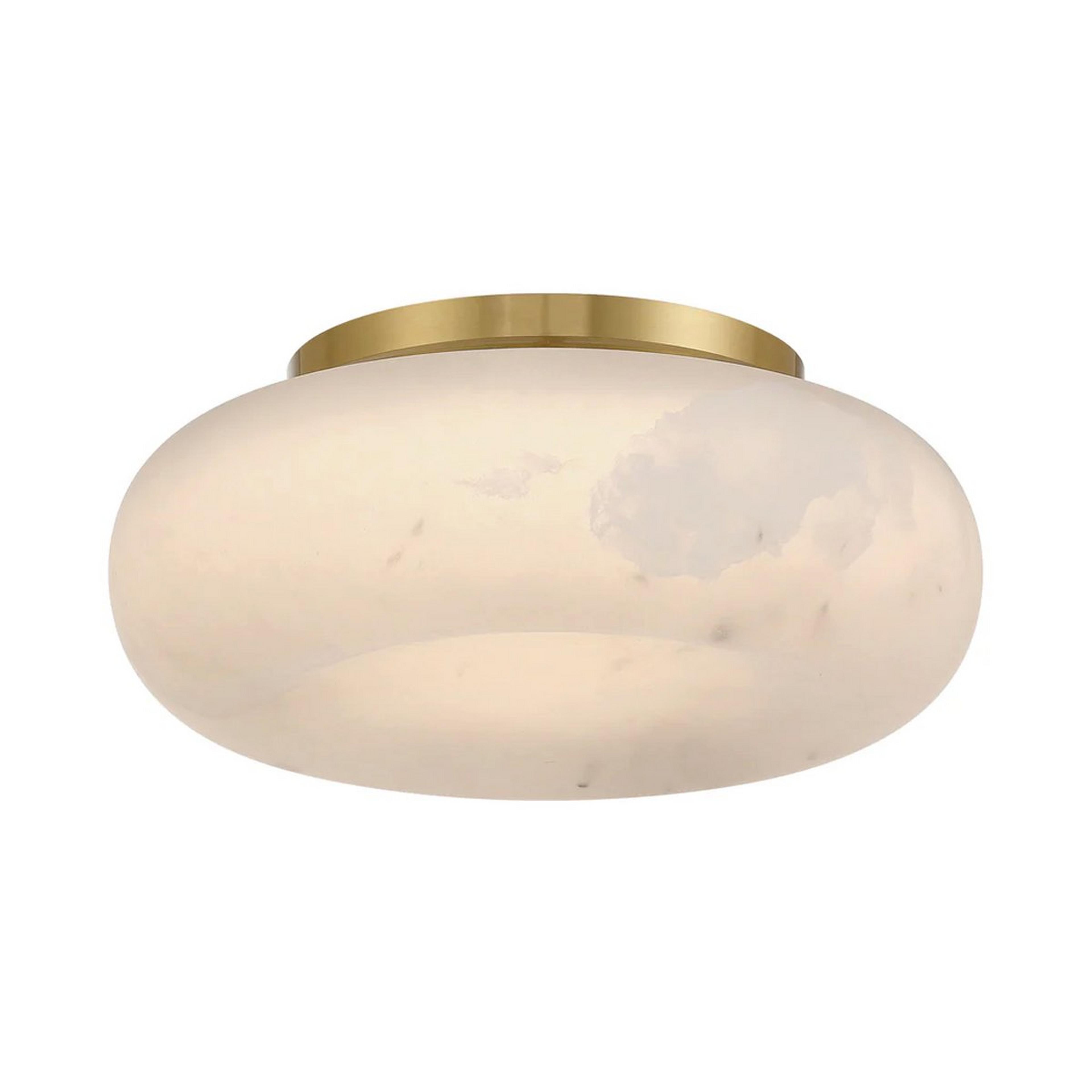 A Wycliffe LED Ceiling Light - 12" with Brass / Alabaster color