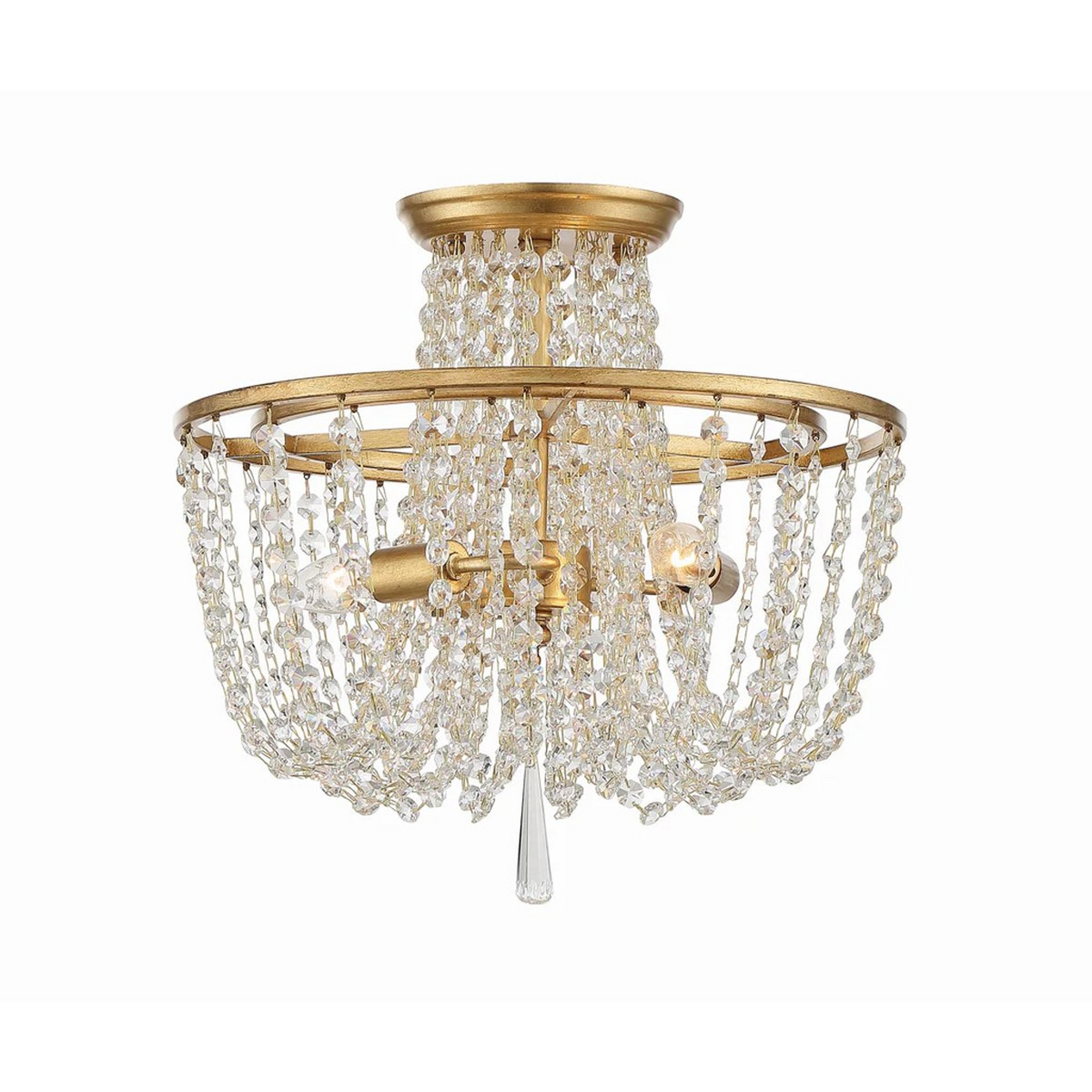 A Mylene Ceiling Light with Antique Gold / Crystal color