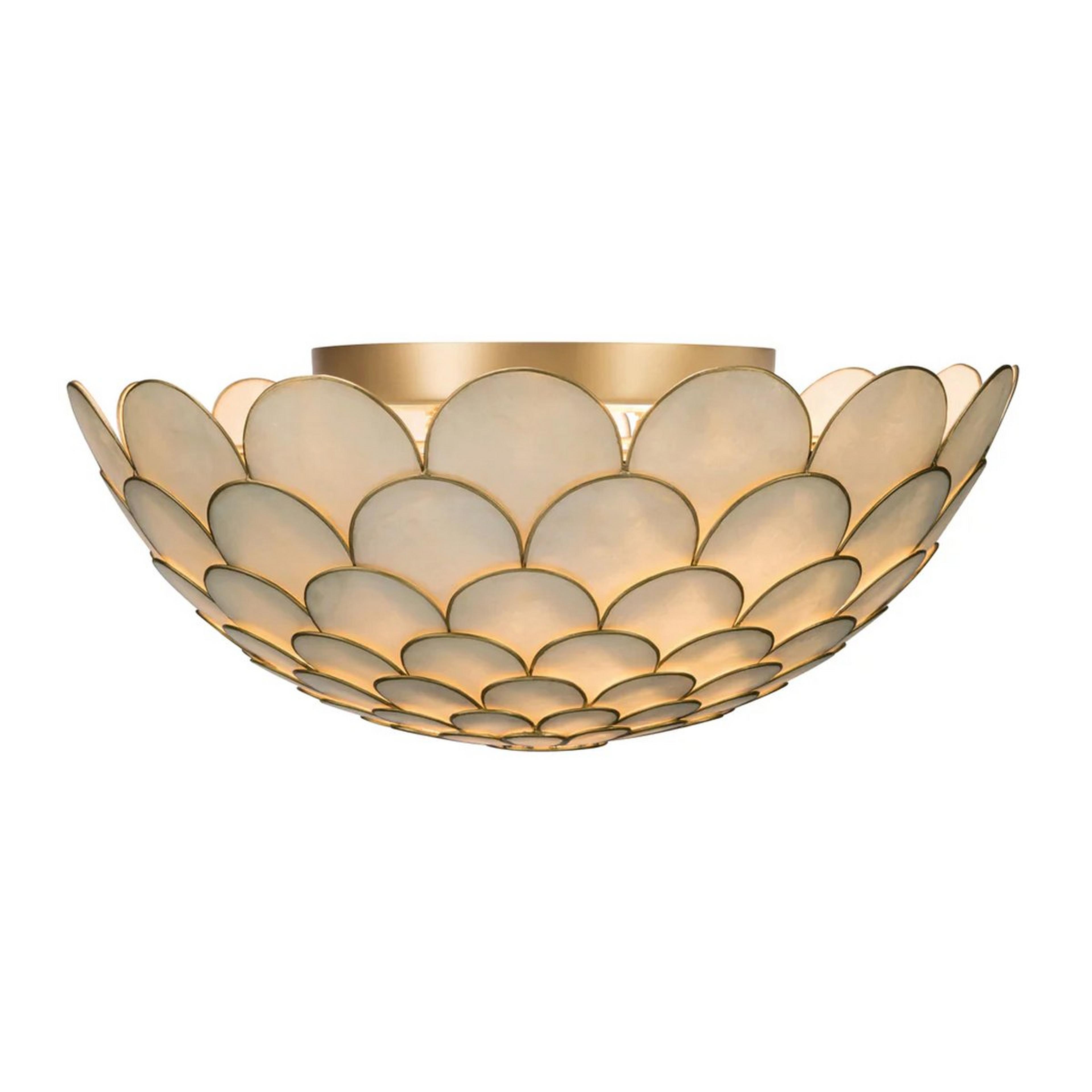 A Siham Ceiling Light with Gold / Natural Capiz Shell color