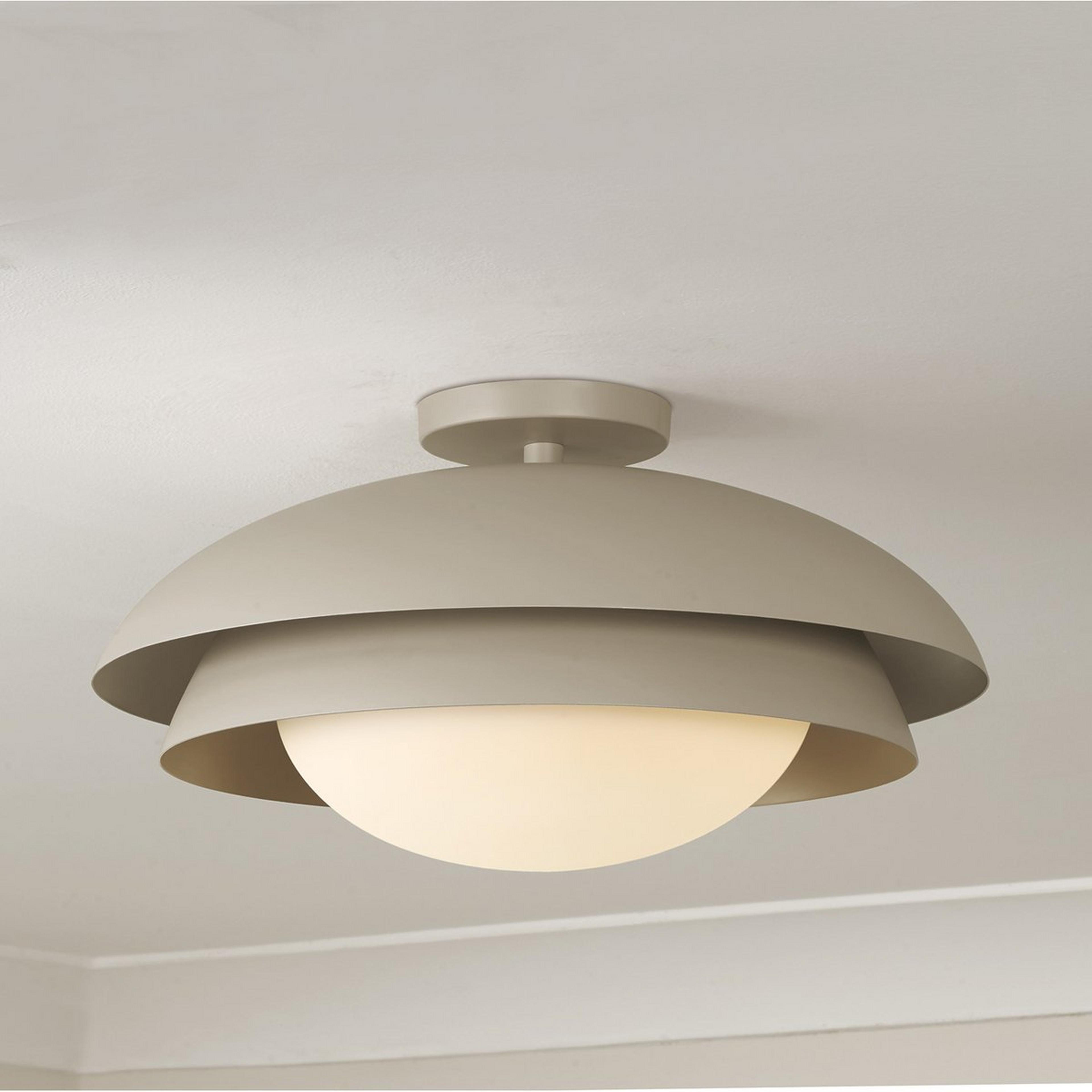 A Ziti Ceiling Light with Taupe / White Glass color
