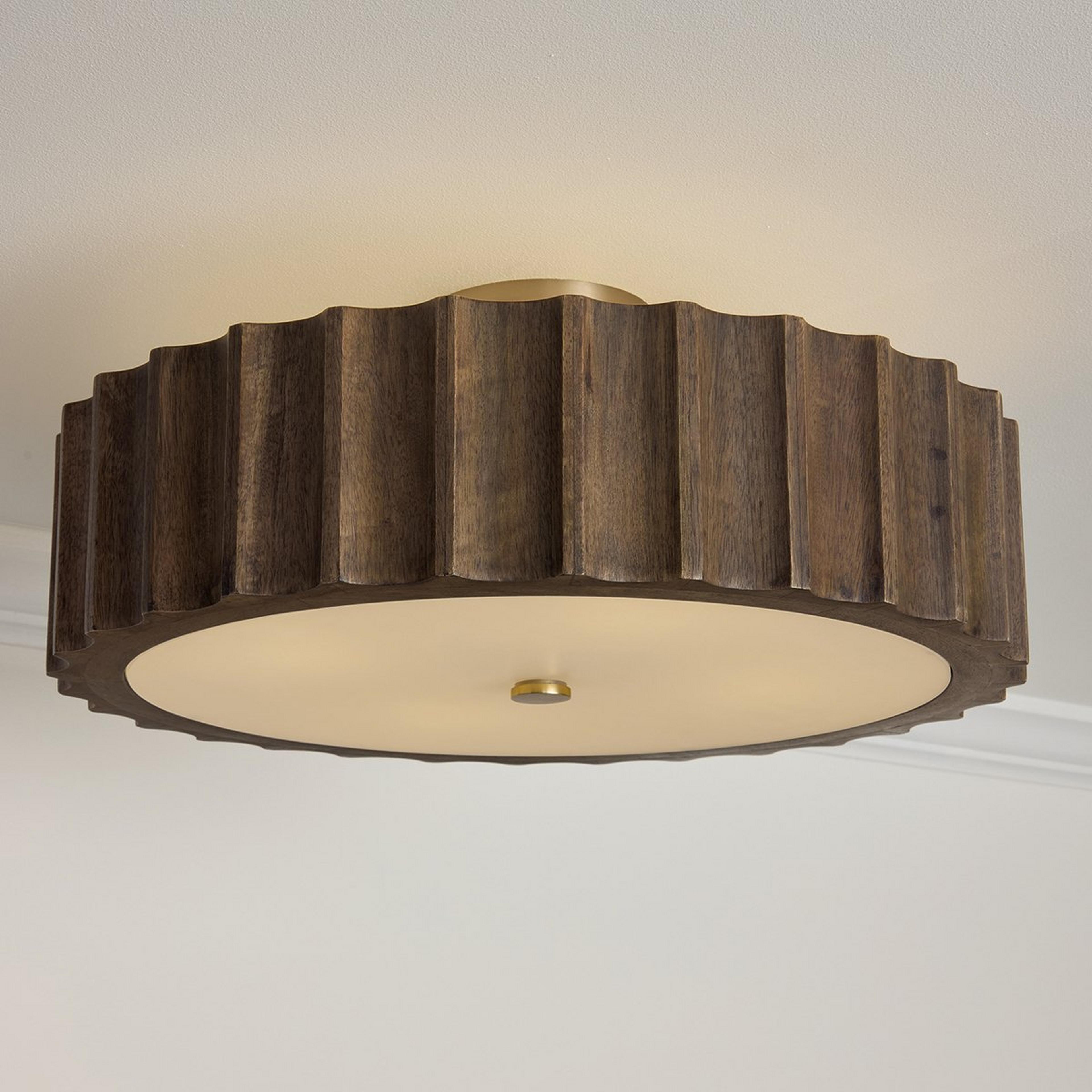 A Elvenia Ceiling Light with Brass / Dark Wood color