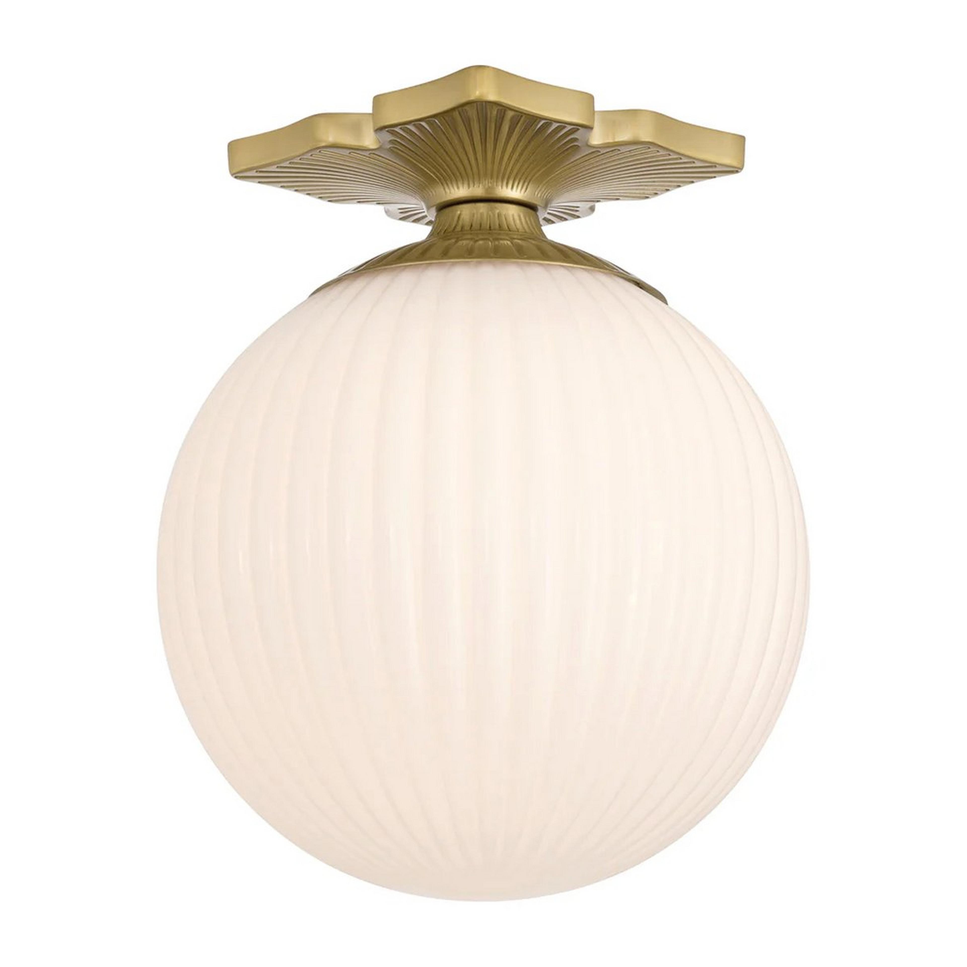 A Manet Opal Ceiling Light with Brass / Opal Glass color