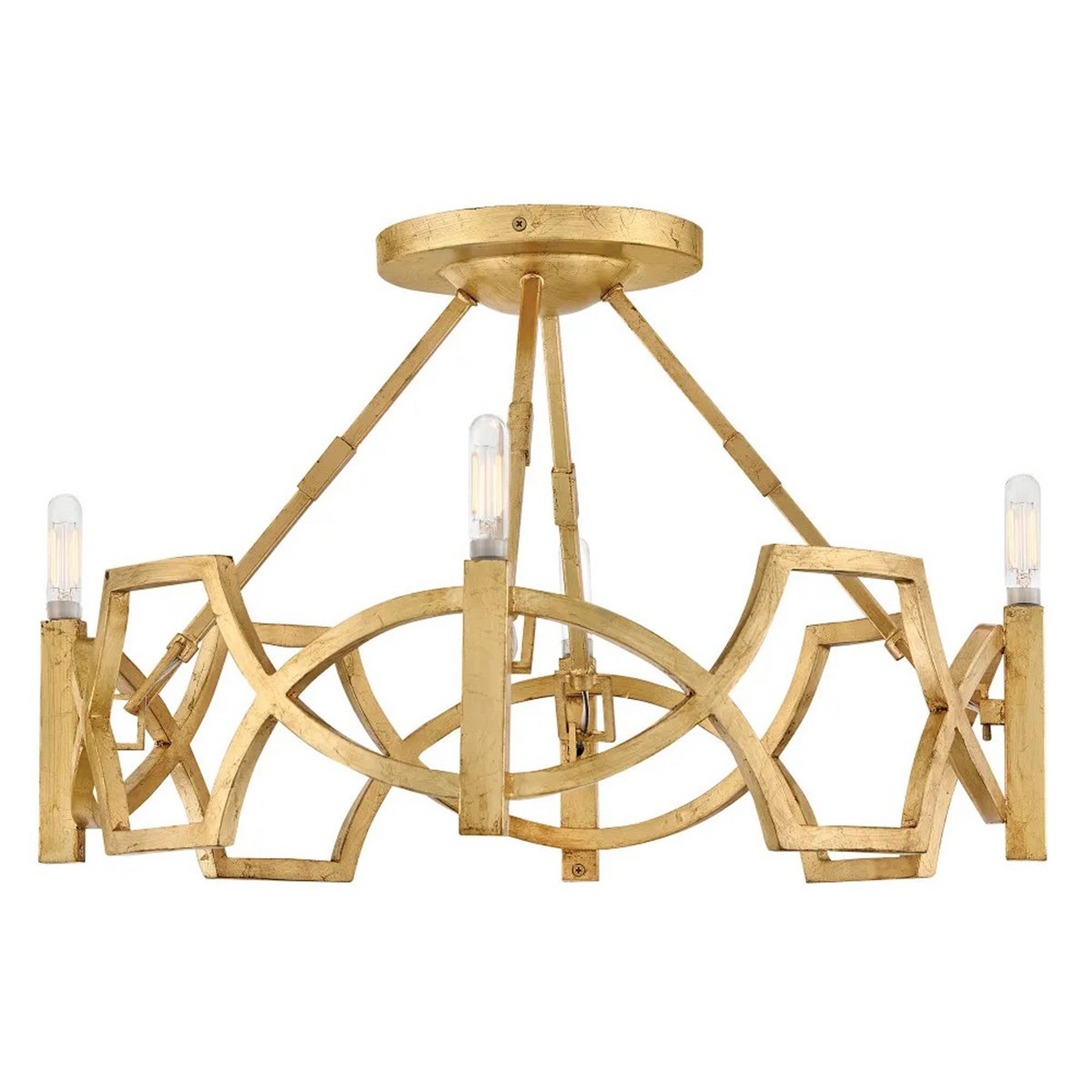A Ashcott Ceiling Light with Distressed Brass color