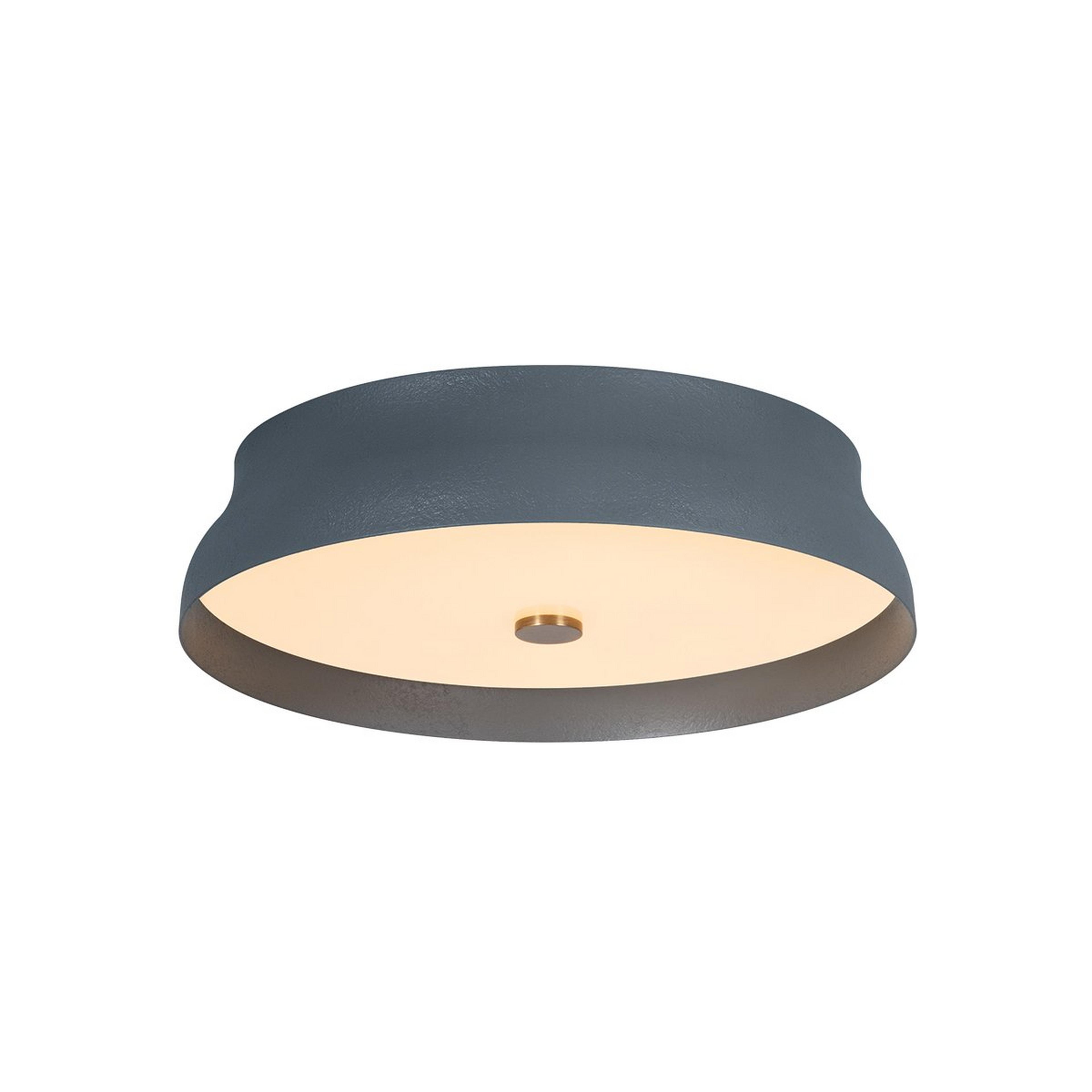 A Farron LED Ceiling Light - Large with Navy / Opal Glass / Brass color