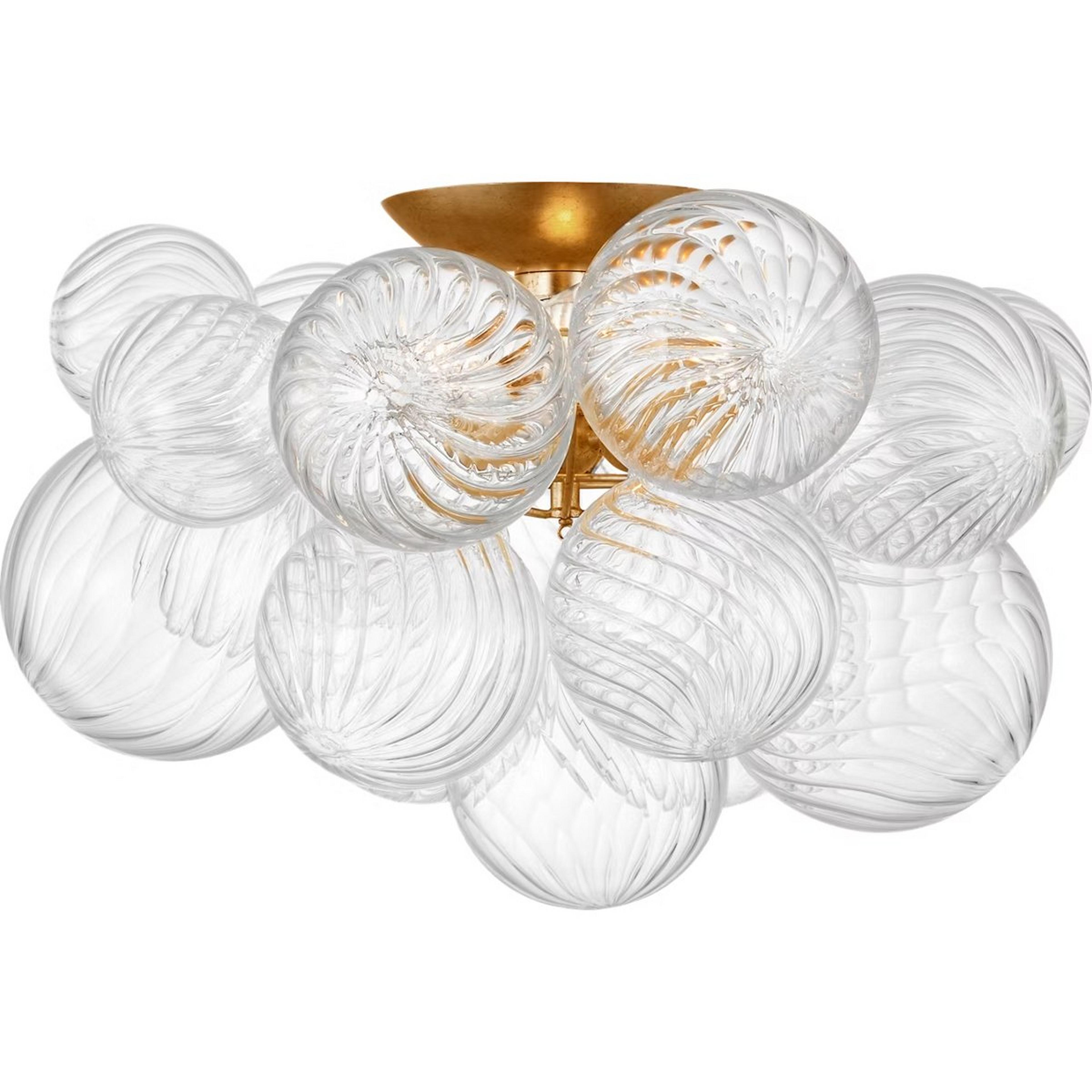 A Amalia Semi-Flush Ceiling Light - Small with Aged Gold / Clear Glass color