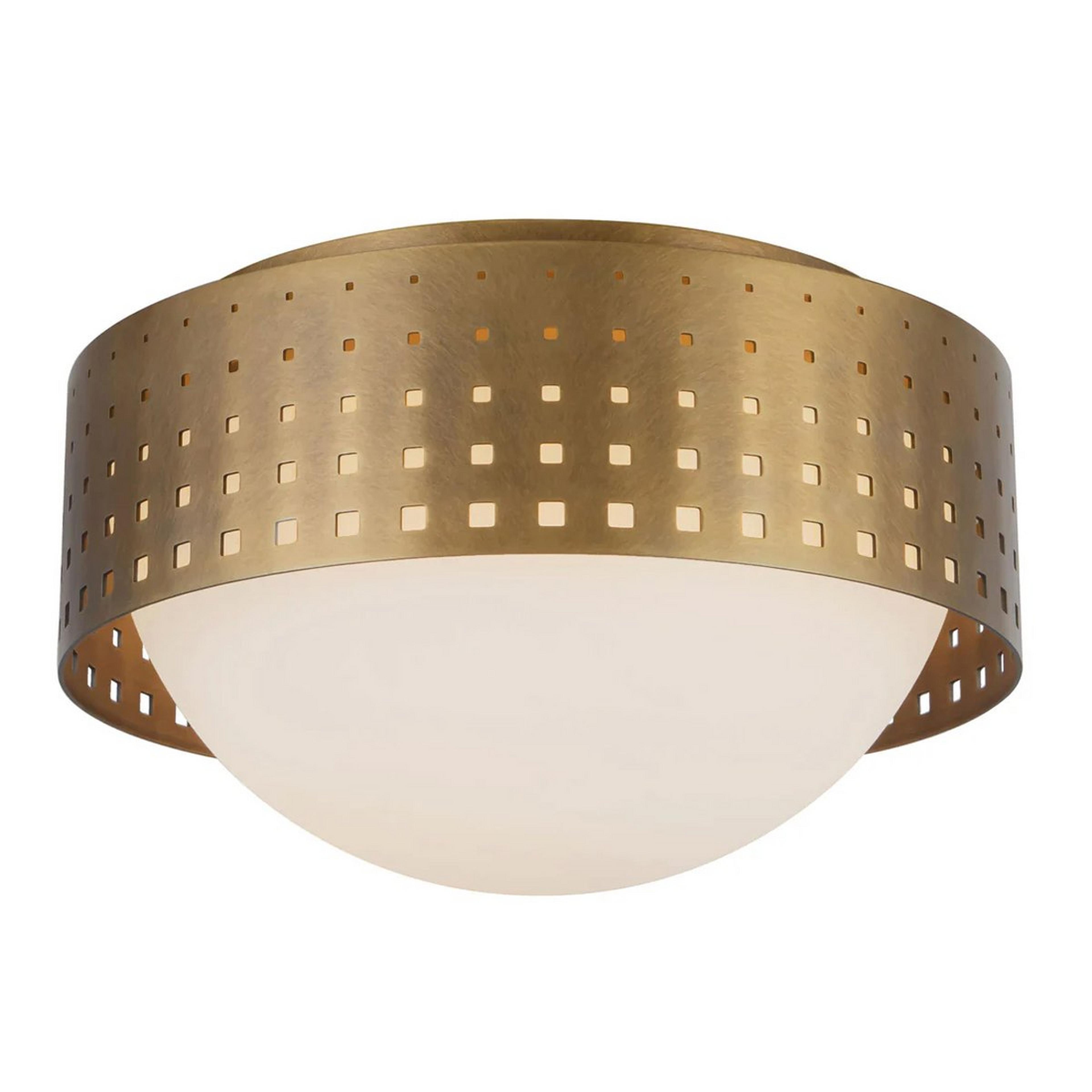 A Ferenc Ceiling Light - 10" with Brass / Opal Glass color