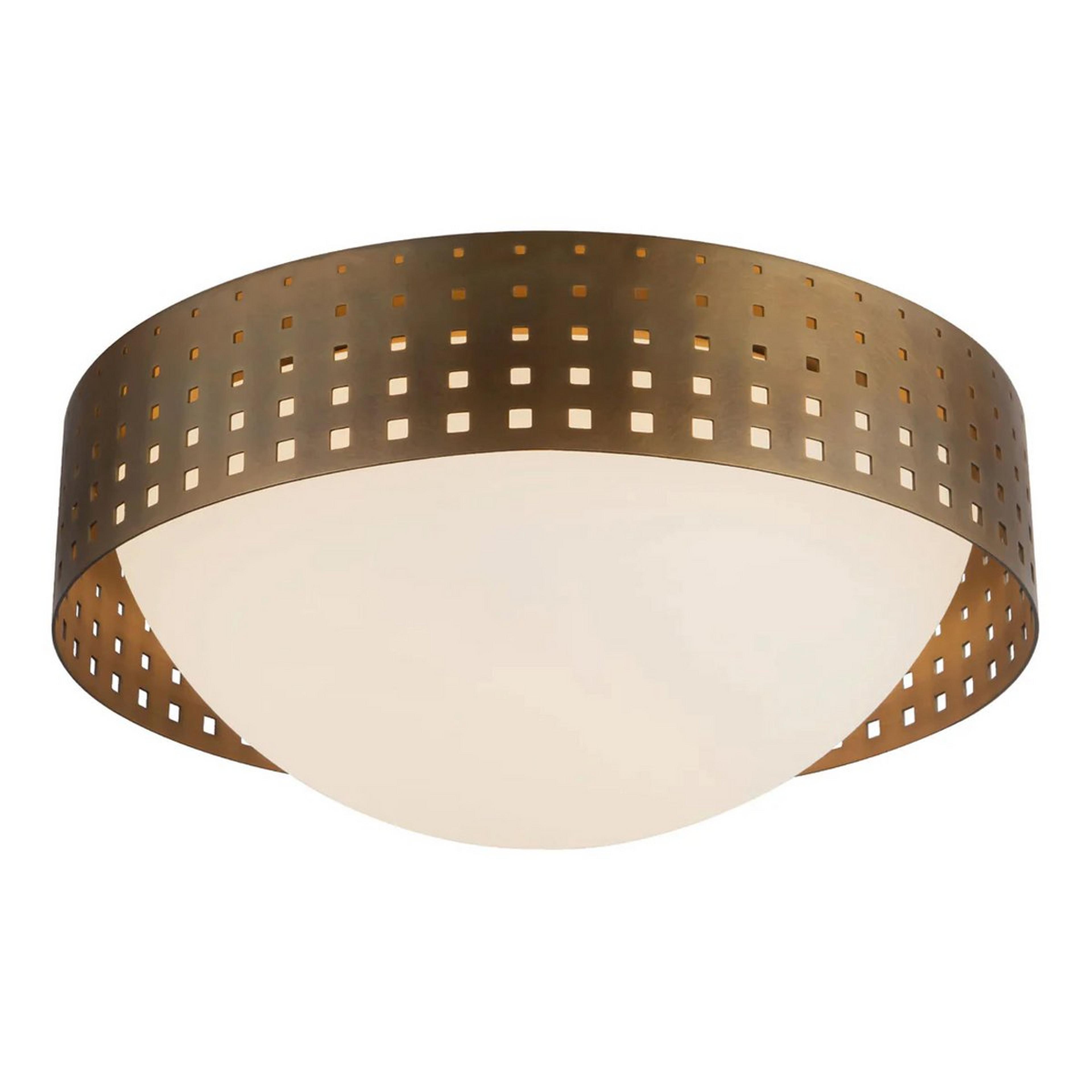 A Ferenc Ceiling Light - 14" with Brass / Opal Glass color