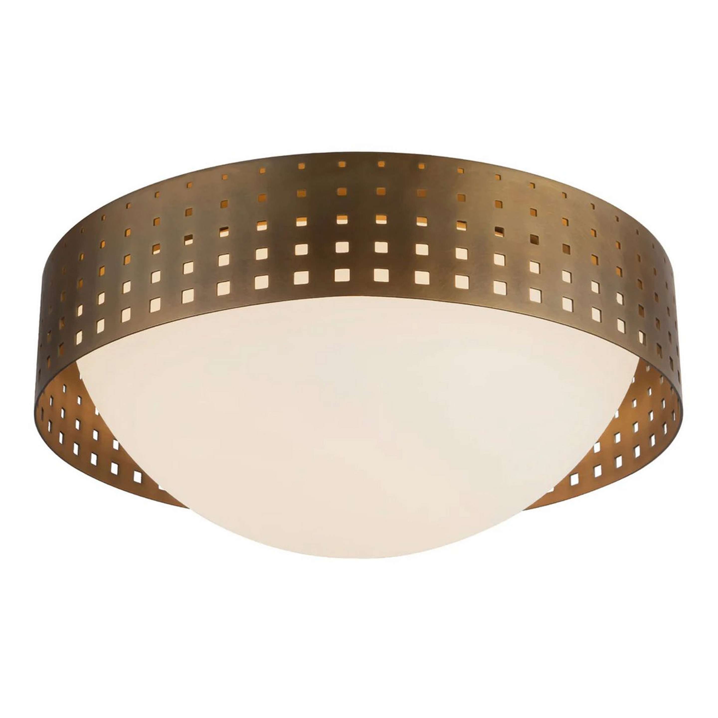 A Ferenc Ceiling Light - 14" with Brass / Opal Glass color