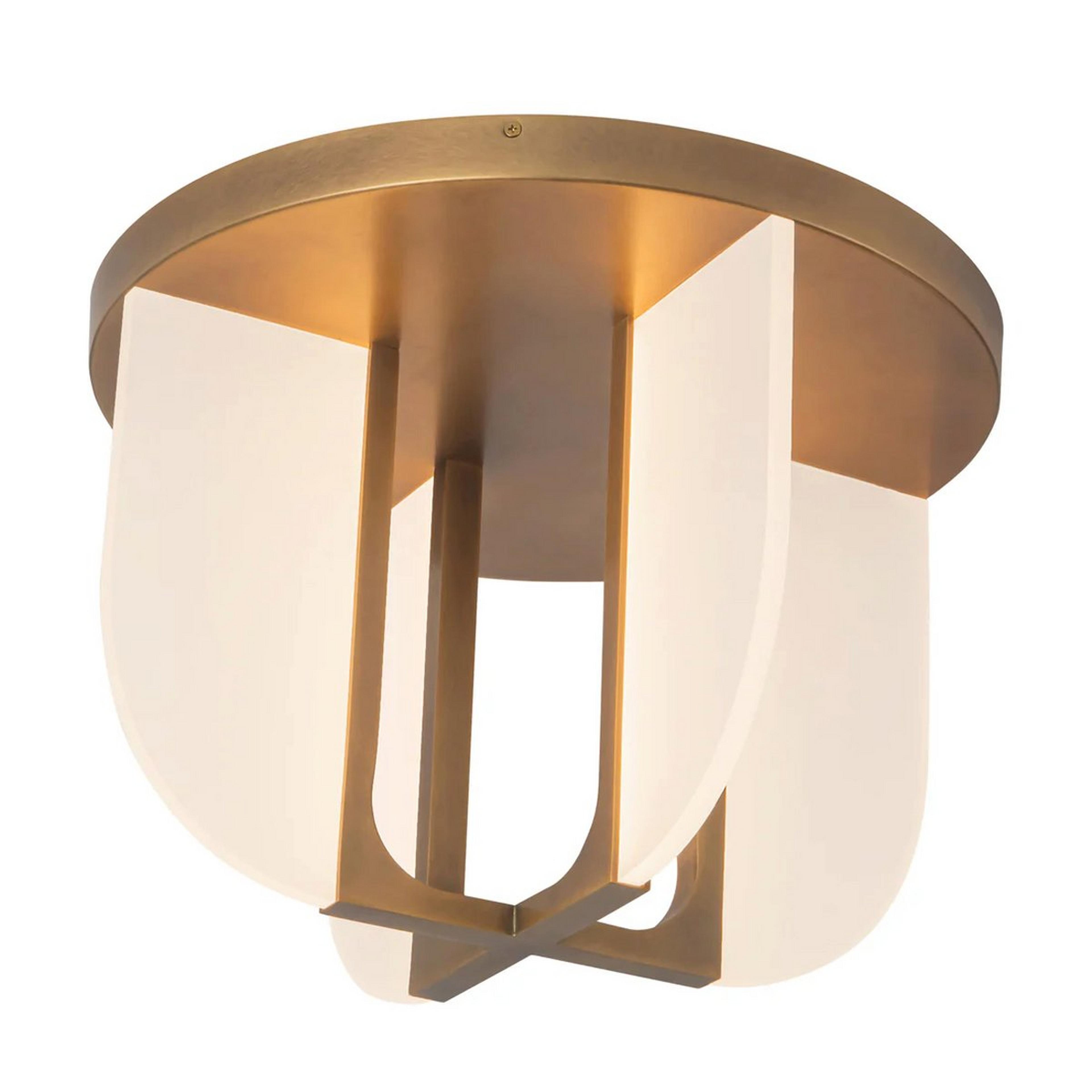 A Fanatic LED Ceiling Light with Aged Brass / White Acrylic color