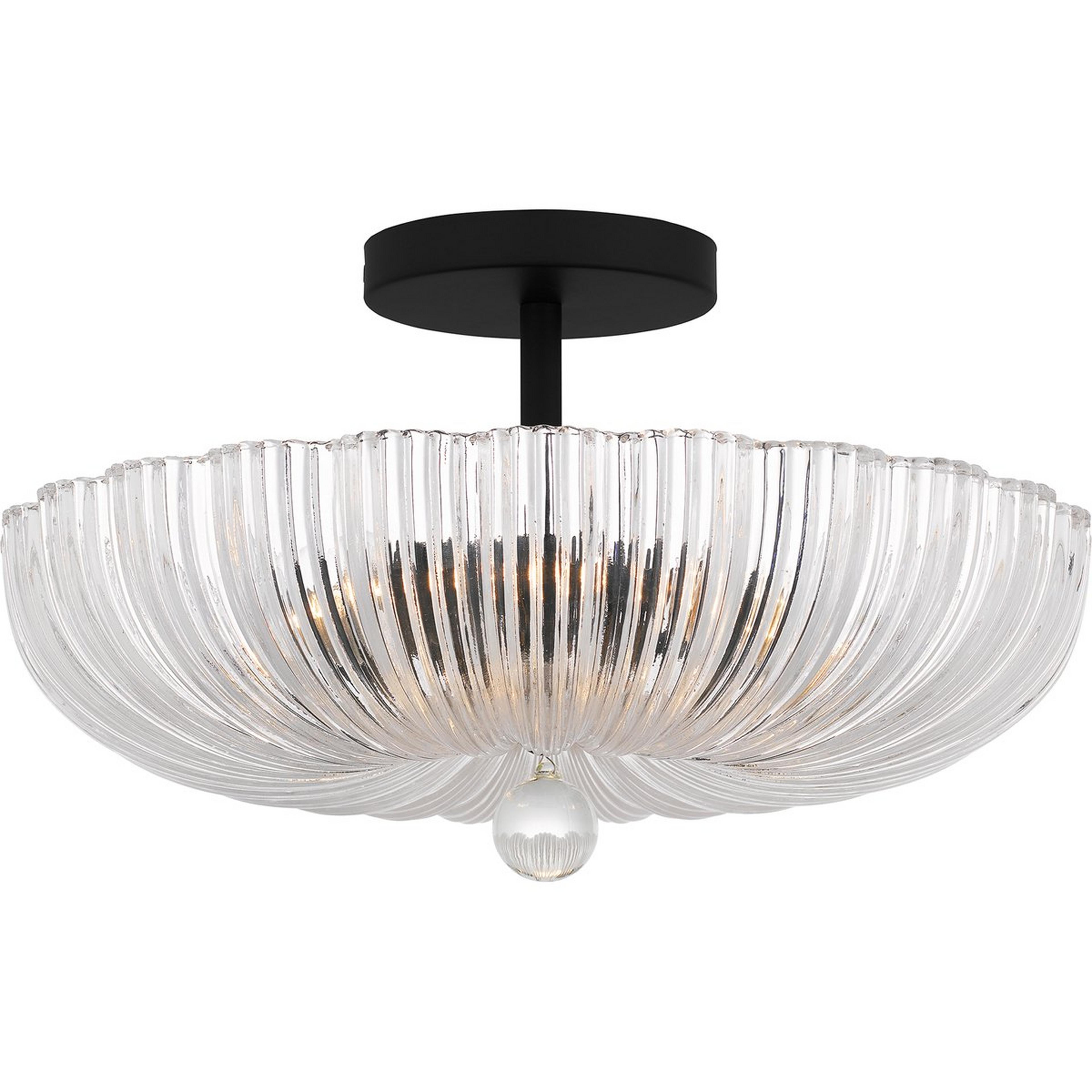 A Leyli Ceiling Light with Black / Clear Glass color