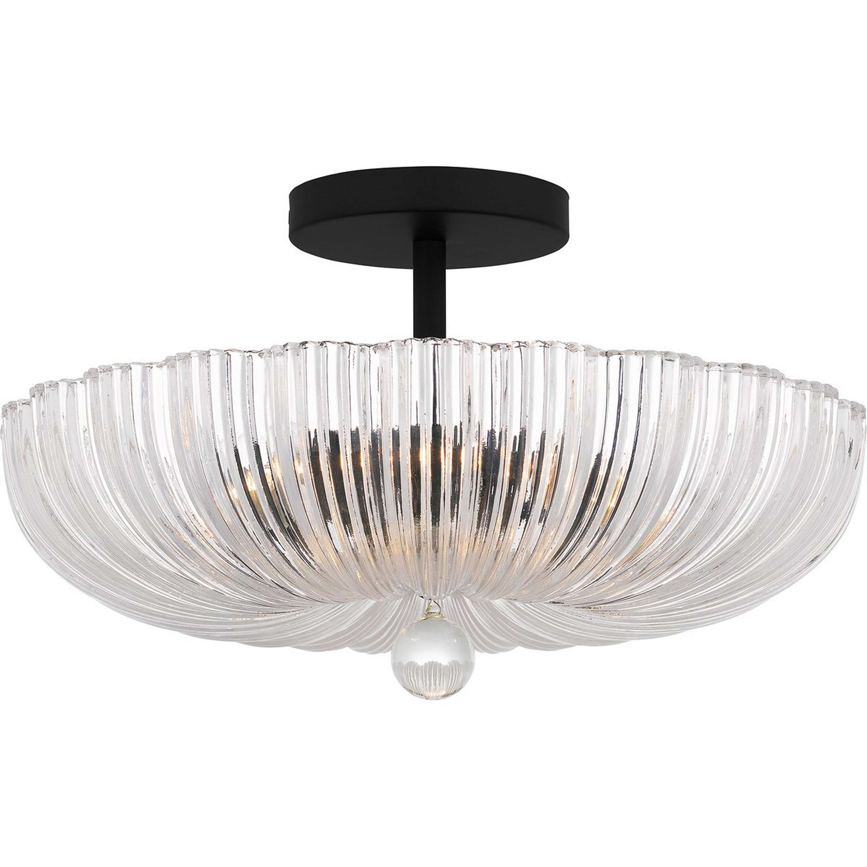 A Leyli Ceiling Light with Black / Clear Glass color