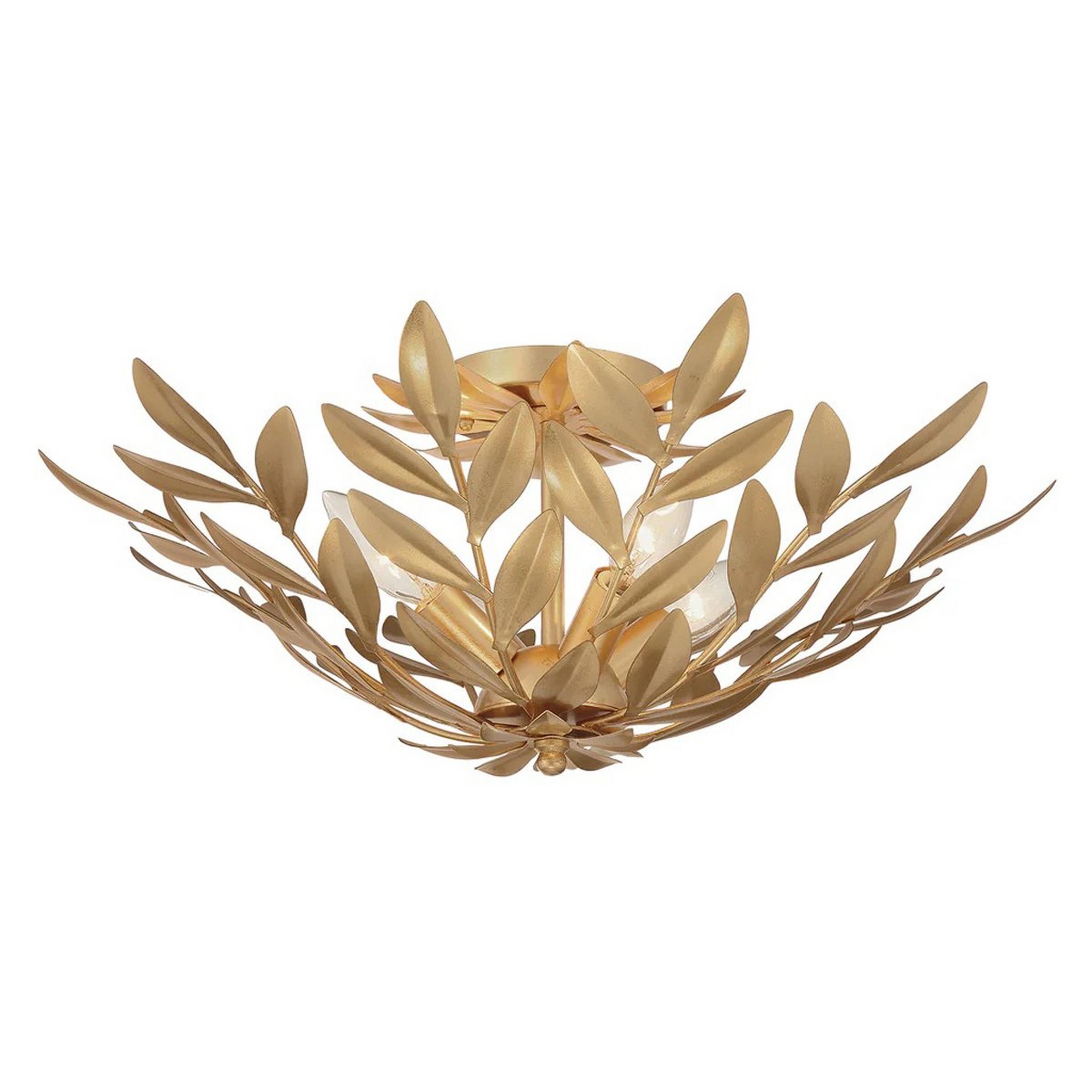 A Olive Leaf Vine Ceiling Light with Antique Gold color