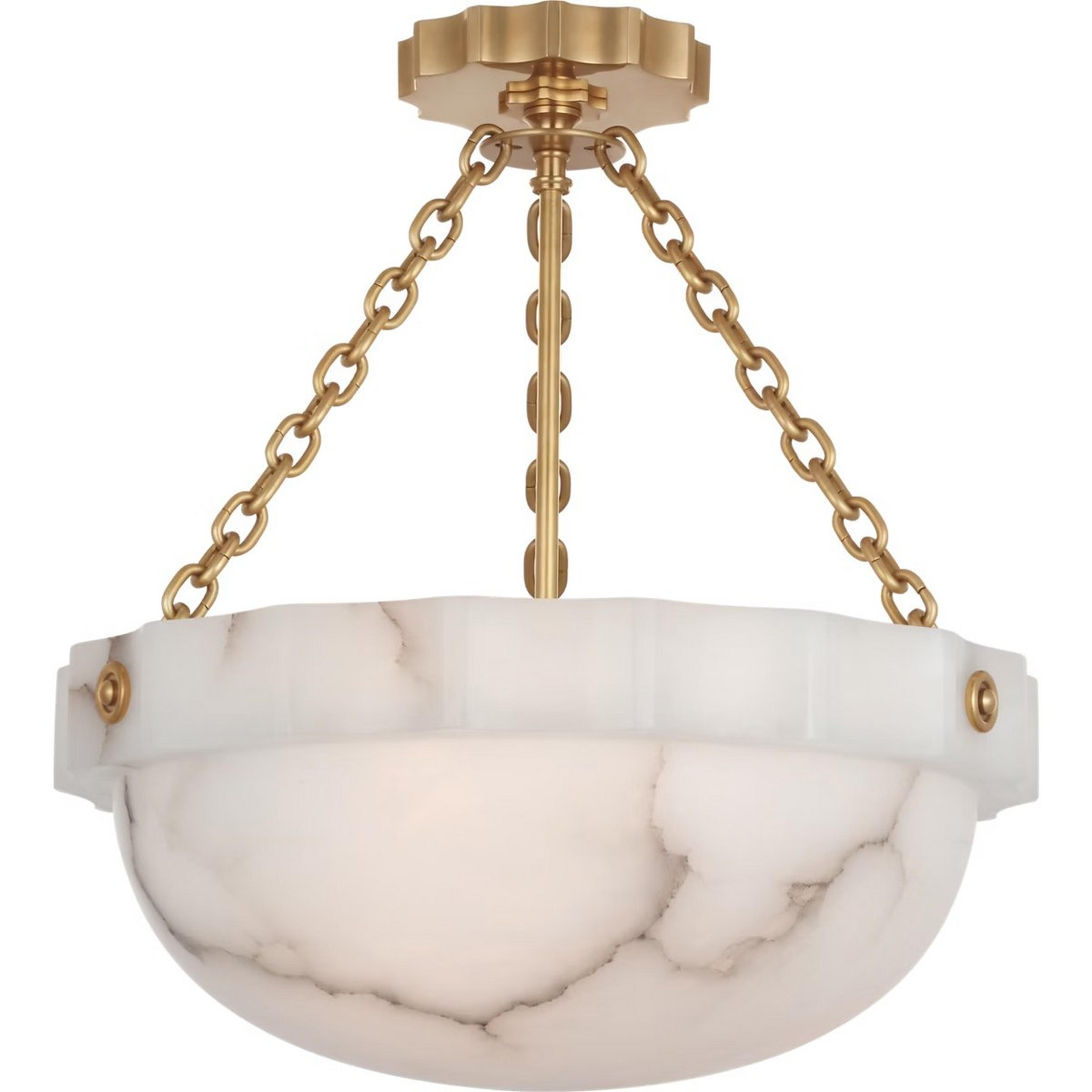 A Hawarden Ceiling Light with Brass / Natural Alabaster color