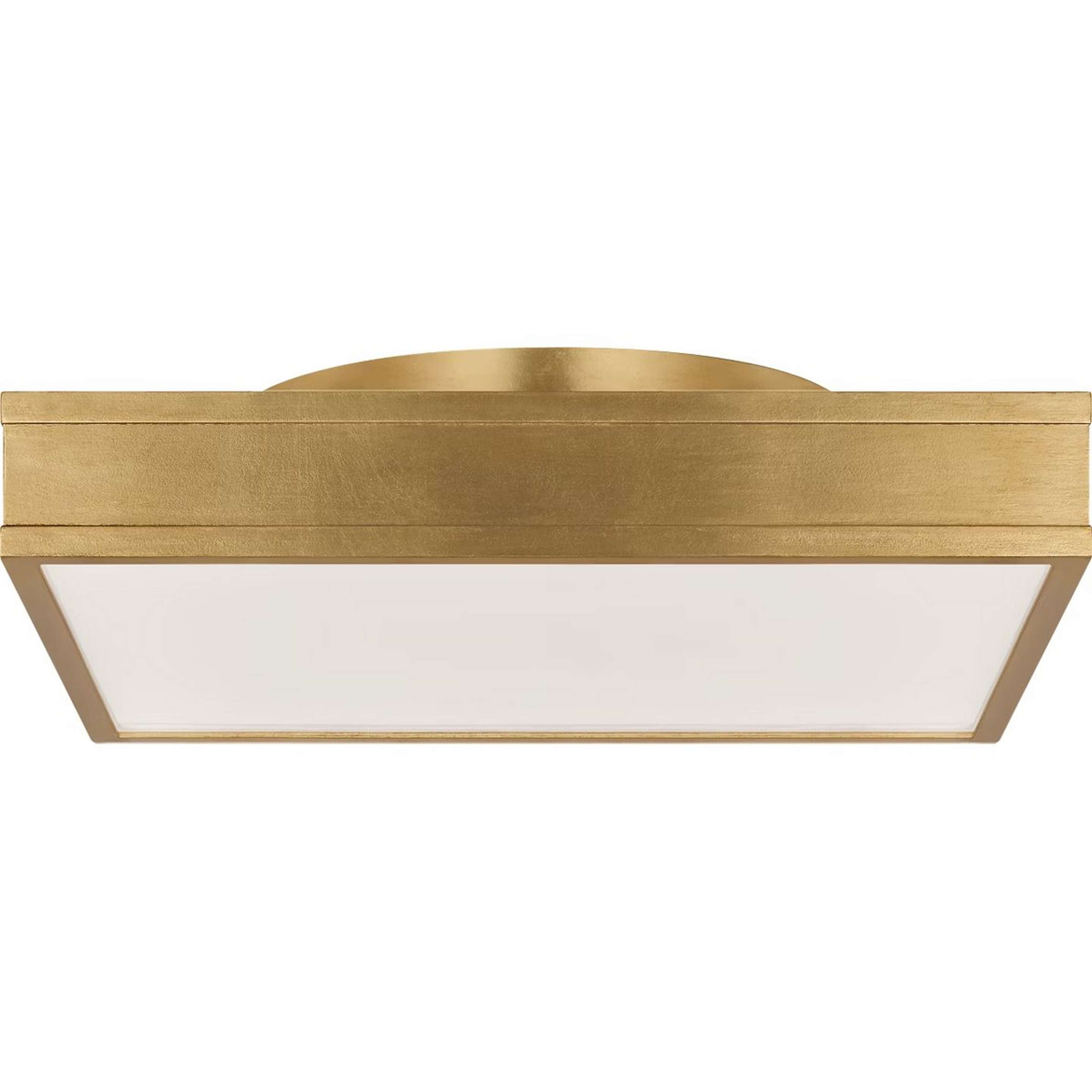 A Huxton LED Ceiling Light - 16" Square with Gold Leaf / Opal Glass color