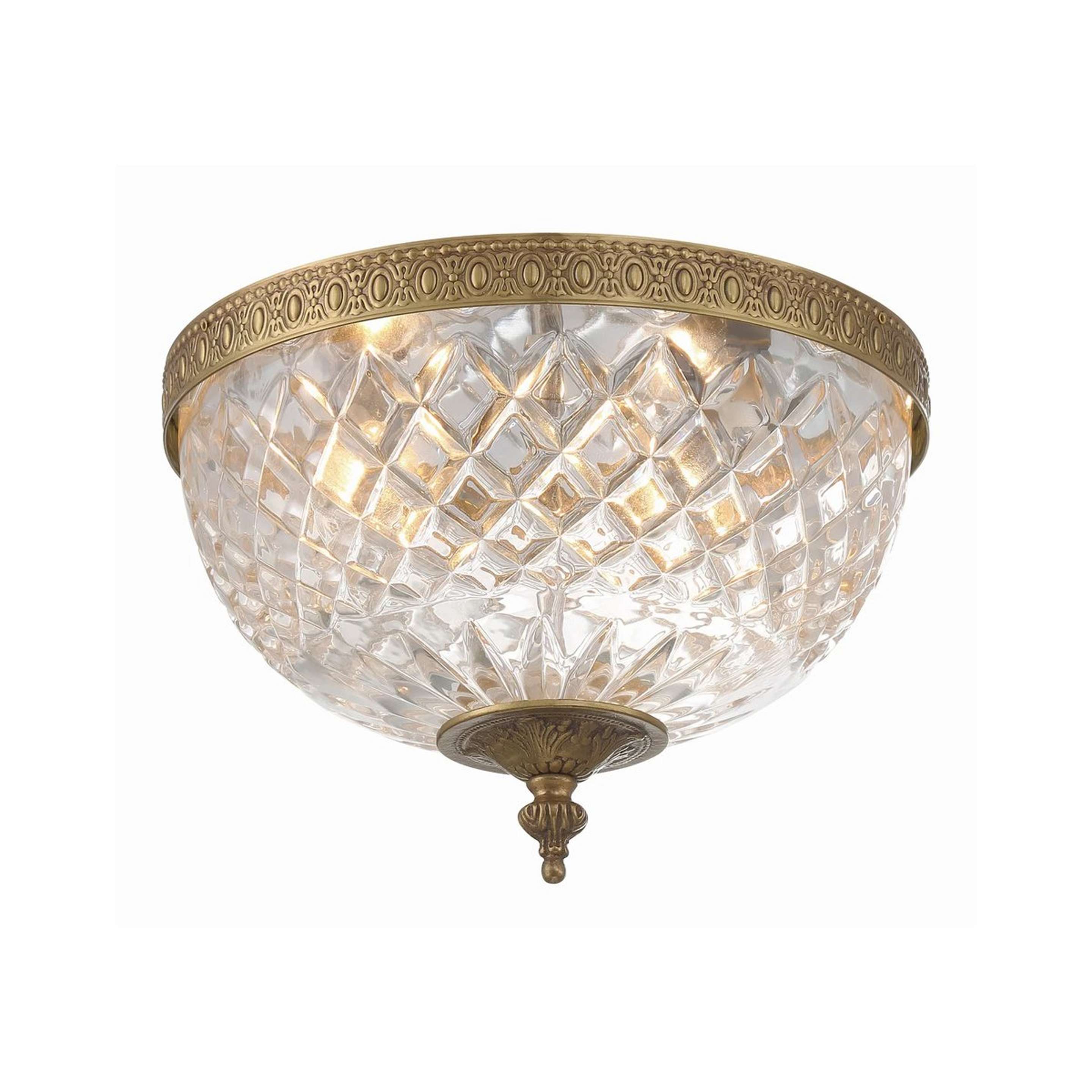 A Aderhold Ceiling Light with Antique Brass / Clear color