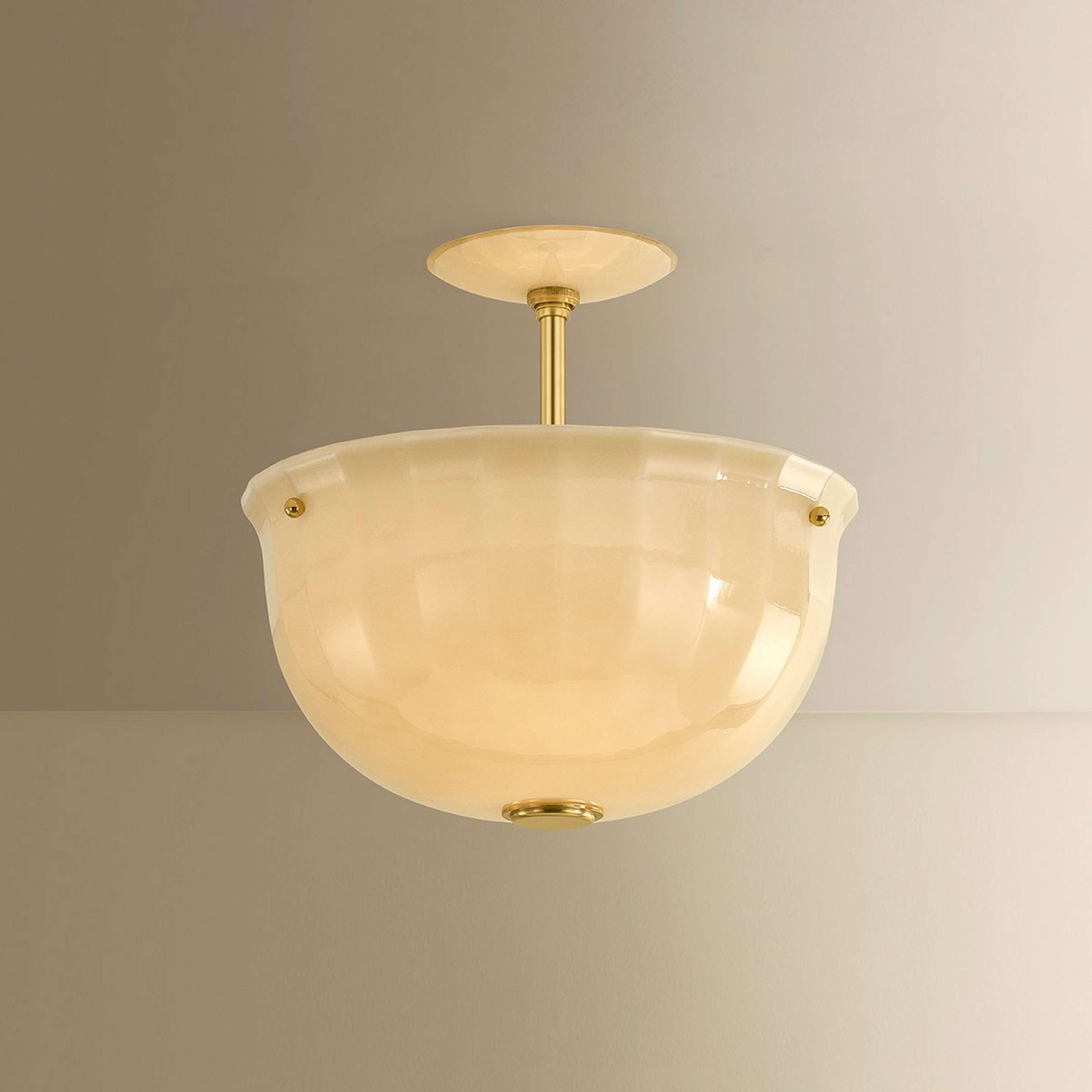 A Ardonia Ceiling Light with Brass / Opal Glass color