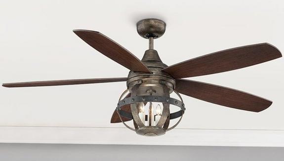 Remote controlled globe cage ceiling fan
