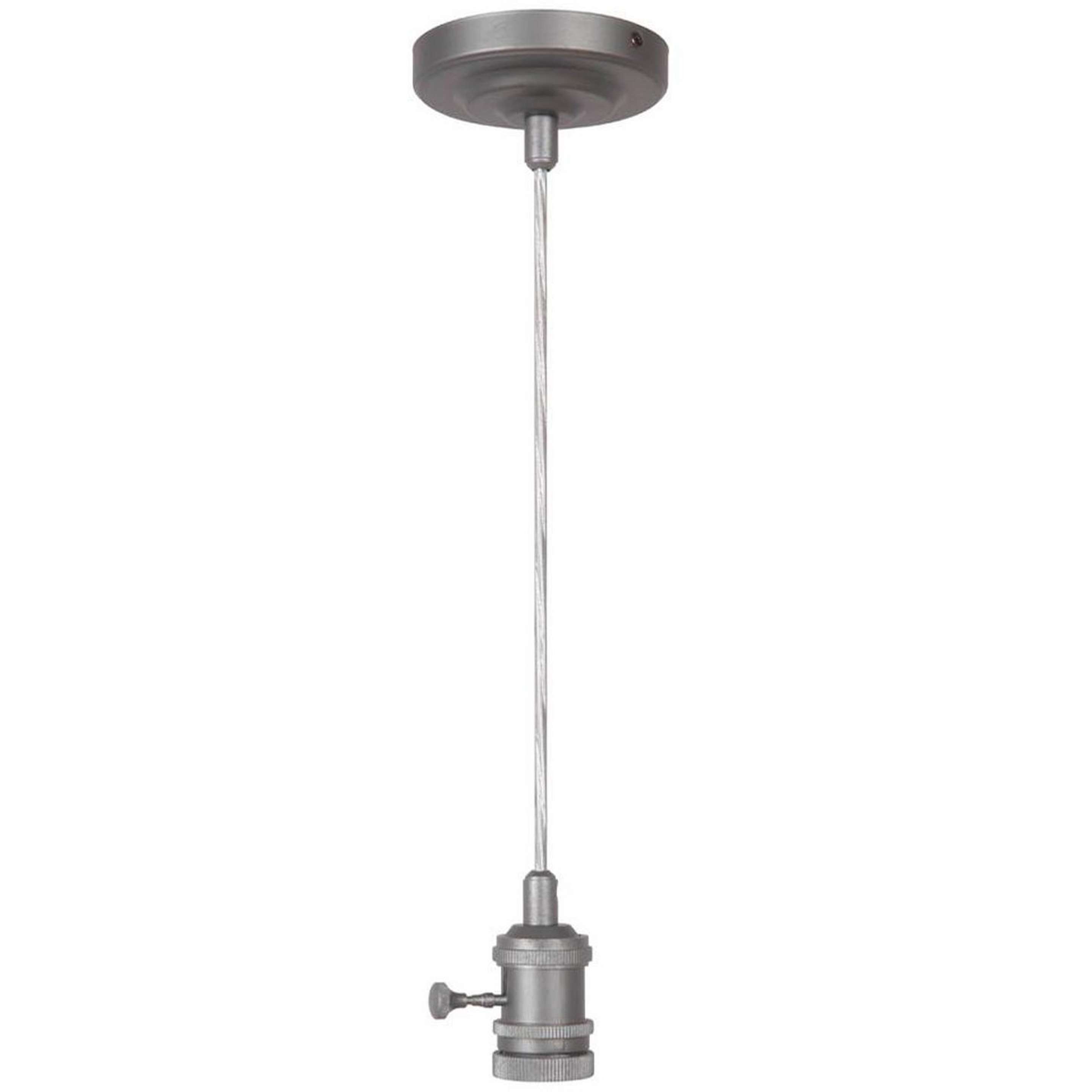 A Restoration Socket Pendant Hardware with Switch with Aged Galvanized color