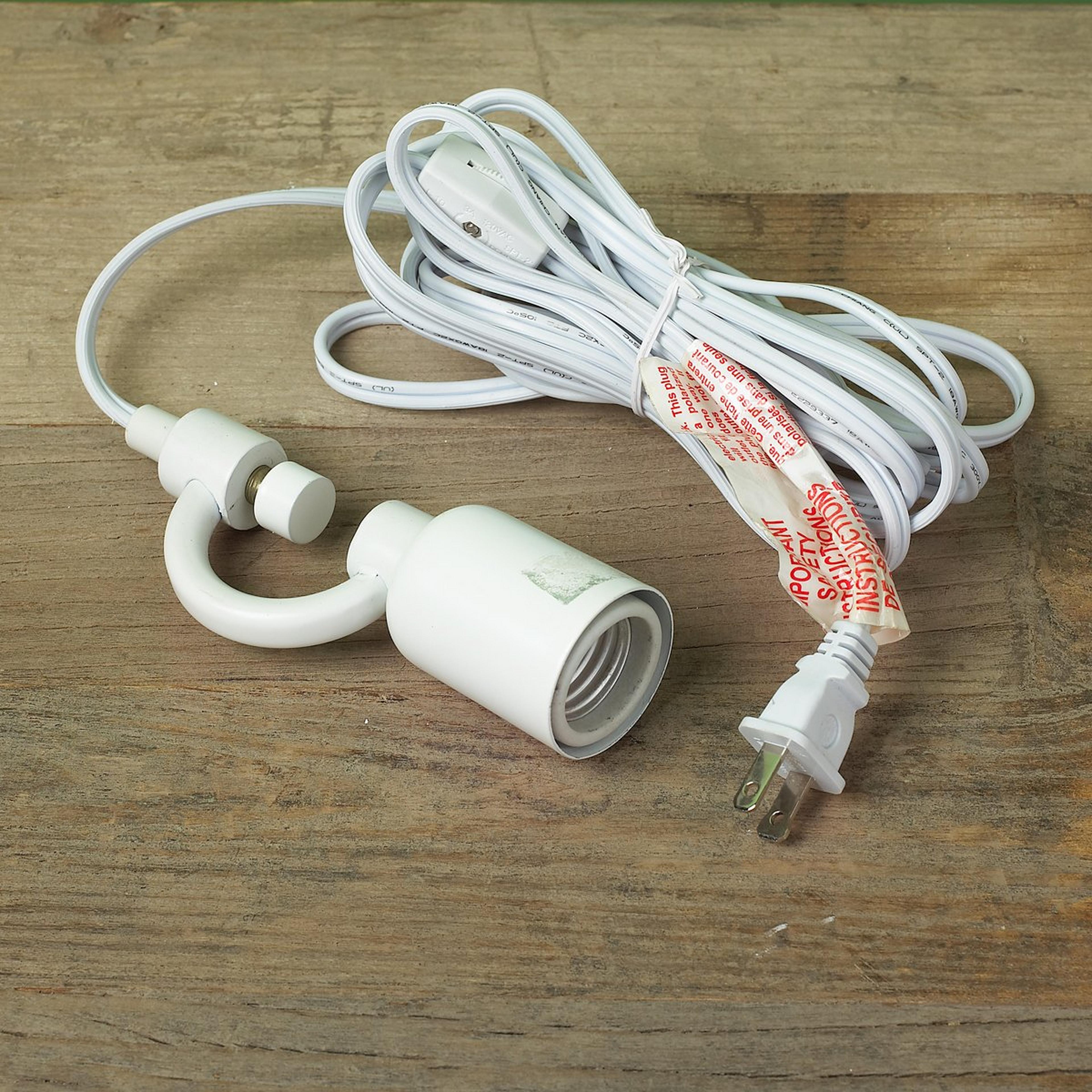 A Swag Pendant Converter with Cord and Plug with White color