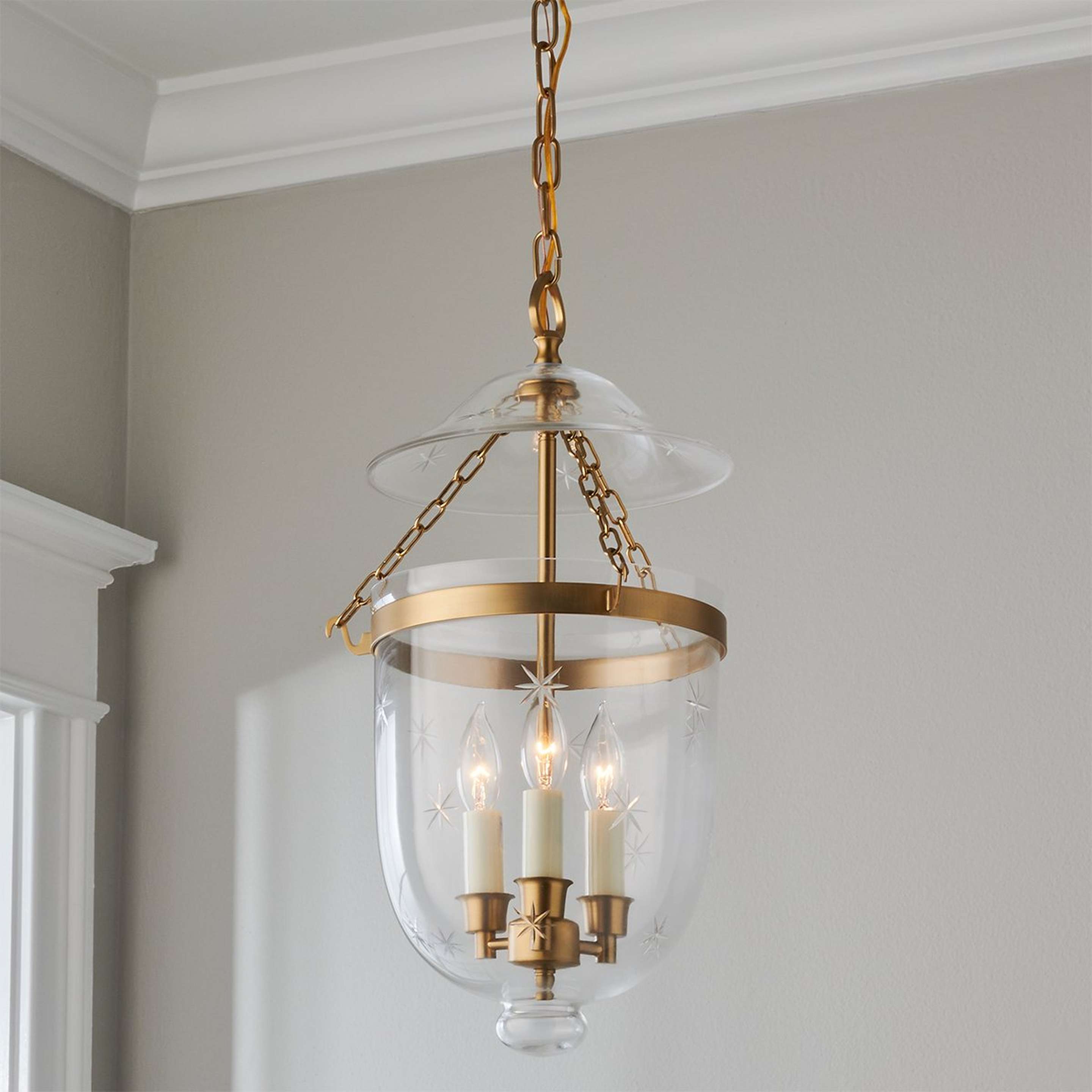 A Smokebell Lantern - Star with Antique Brass color