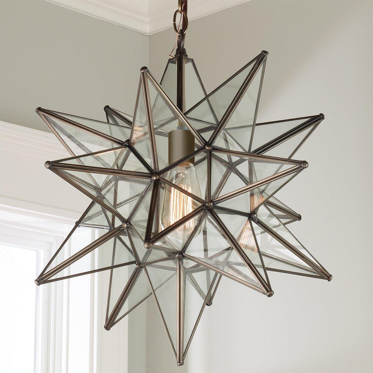 Tin Moravian Star Pendant Light – Medium  Handcrafted Lighting Solutions  in Glass and Recycled Tin For Home or Office