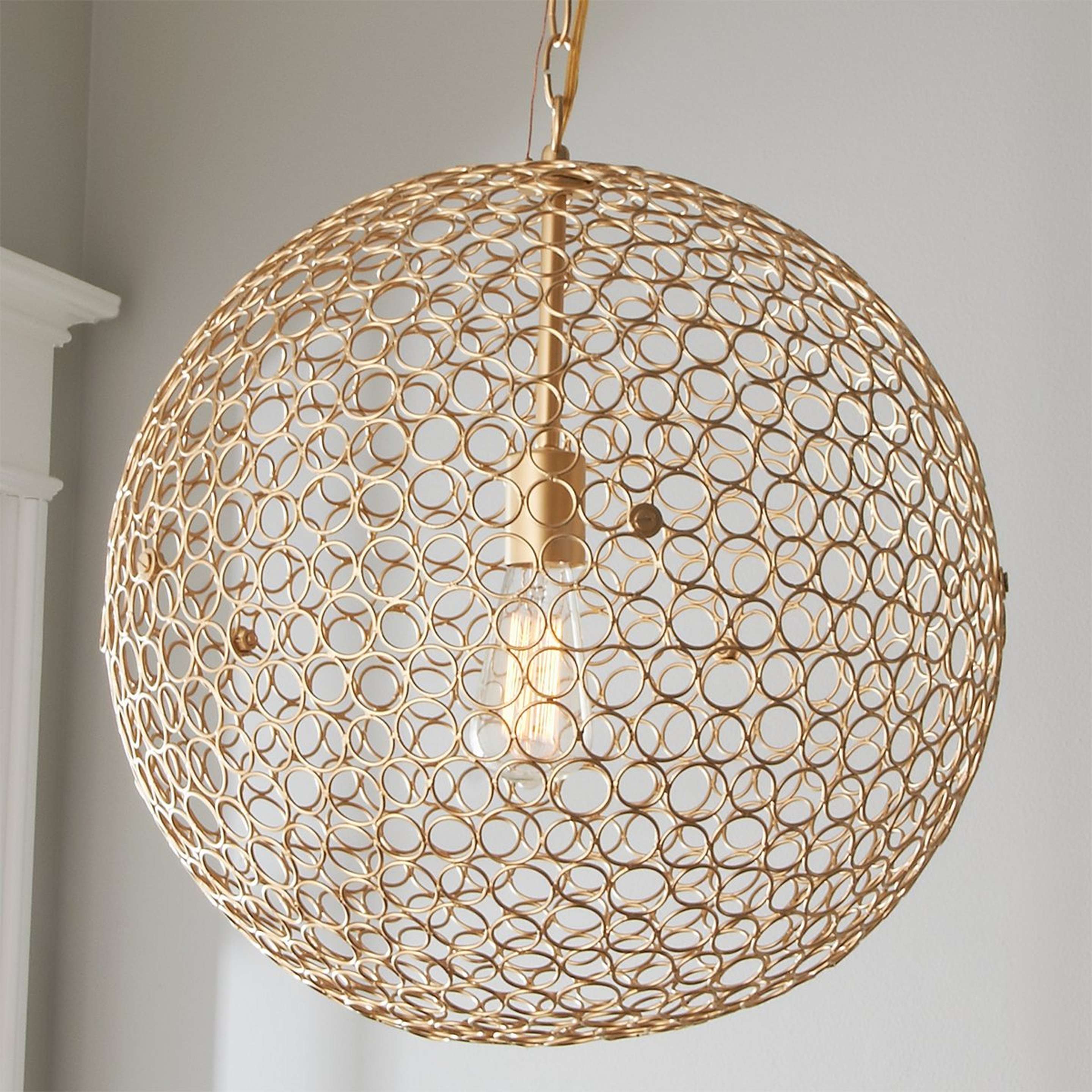 A Circles Sphere Pendant - Large with Gold color