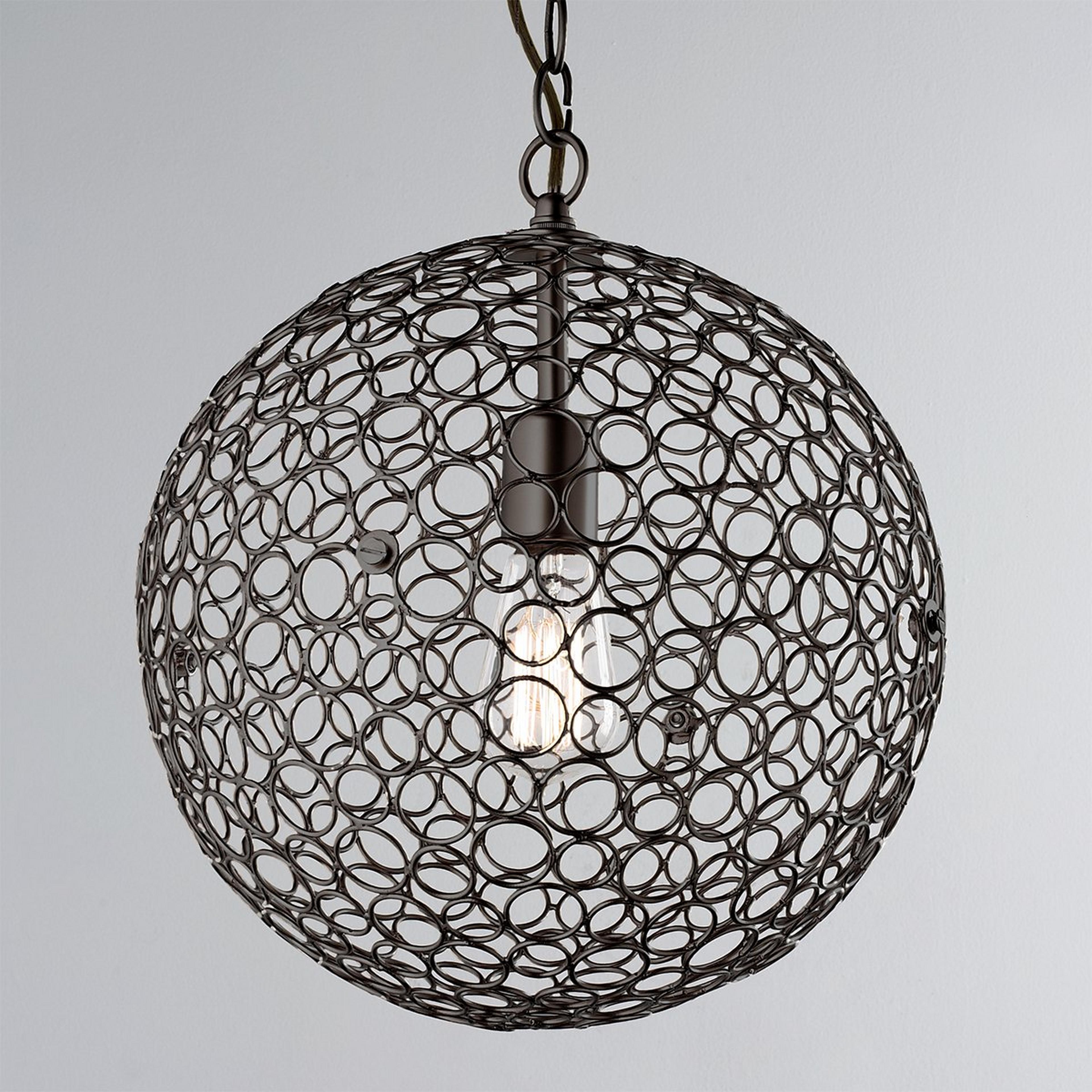 A Circles Sphere Pendant - Small with Black color