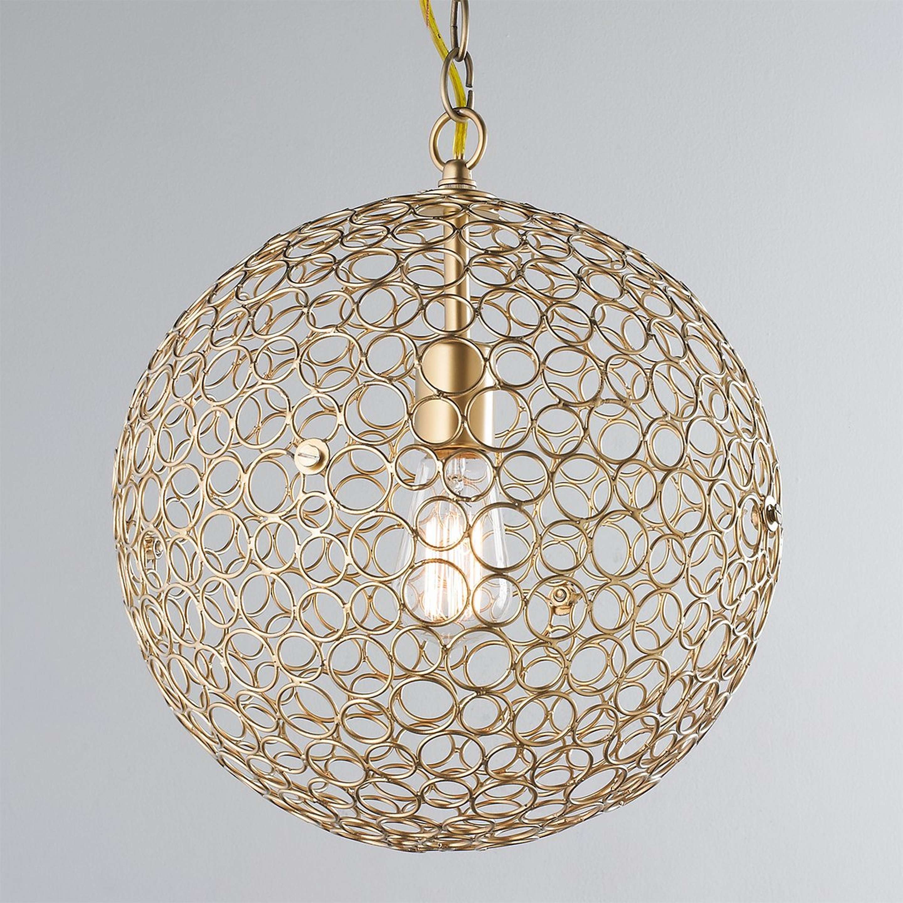 A Circles Sphere Pendant - Small with Gold color
