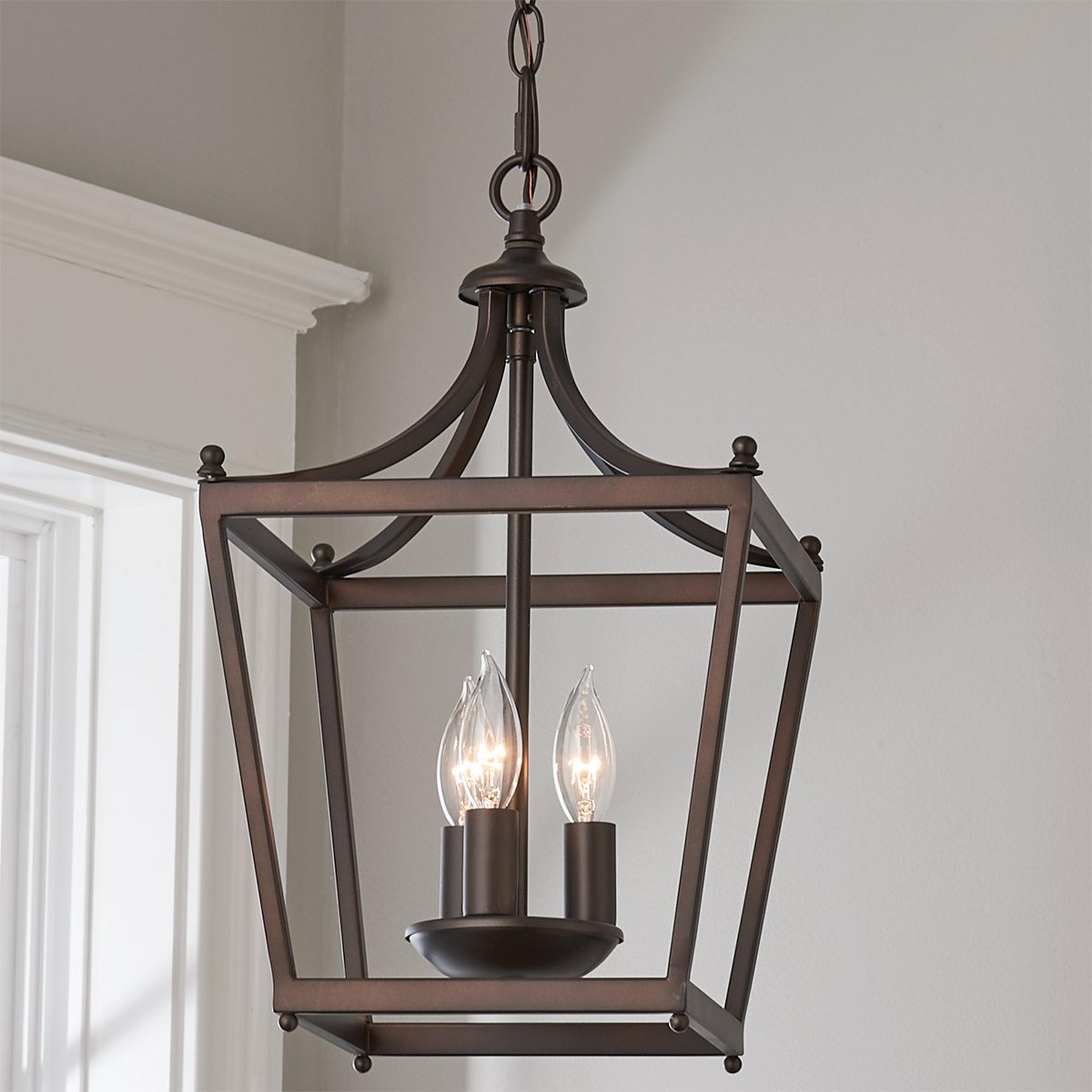 A Simple Mini Pagoda Lantern - 3 Light with Bronze color