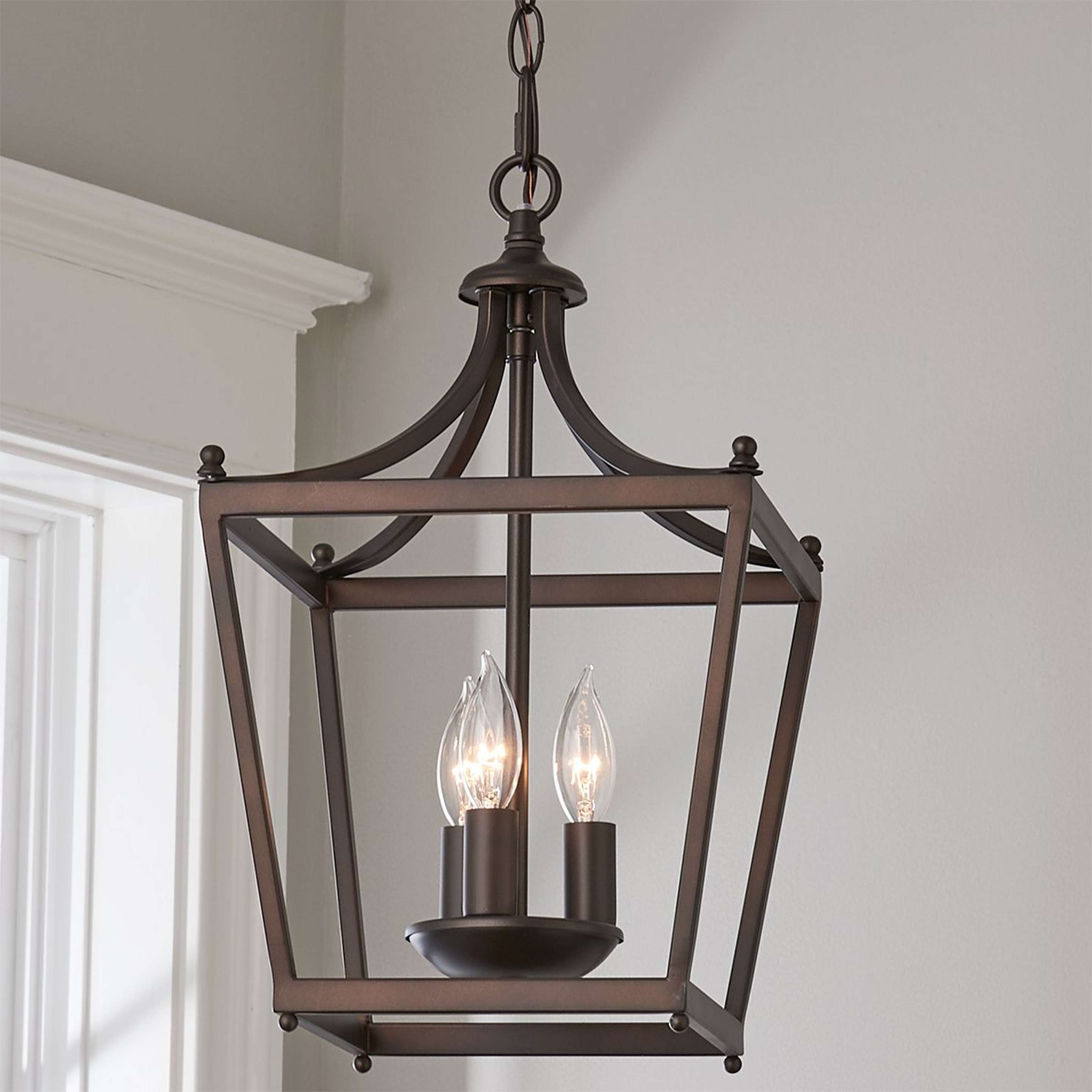 A Simple Mini Pagoda Lantern - 3 Light with Bronze color