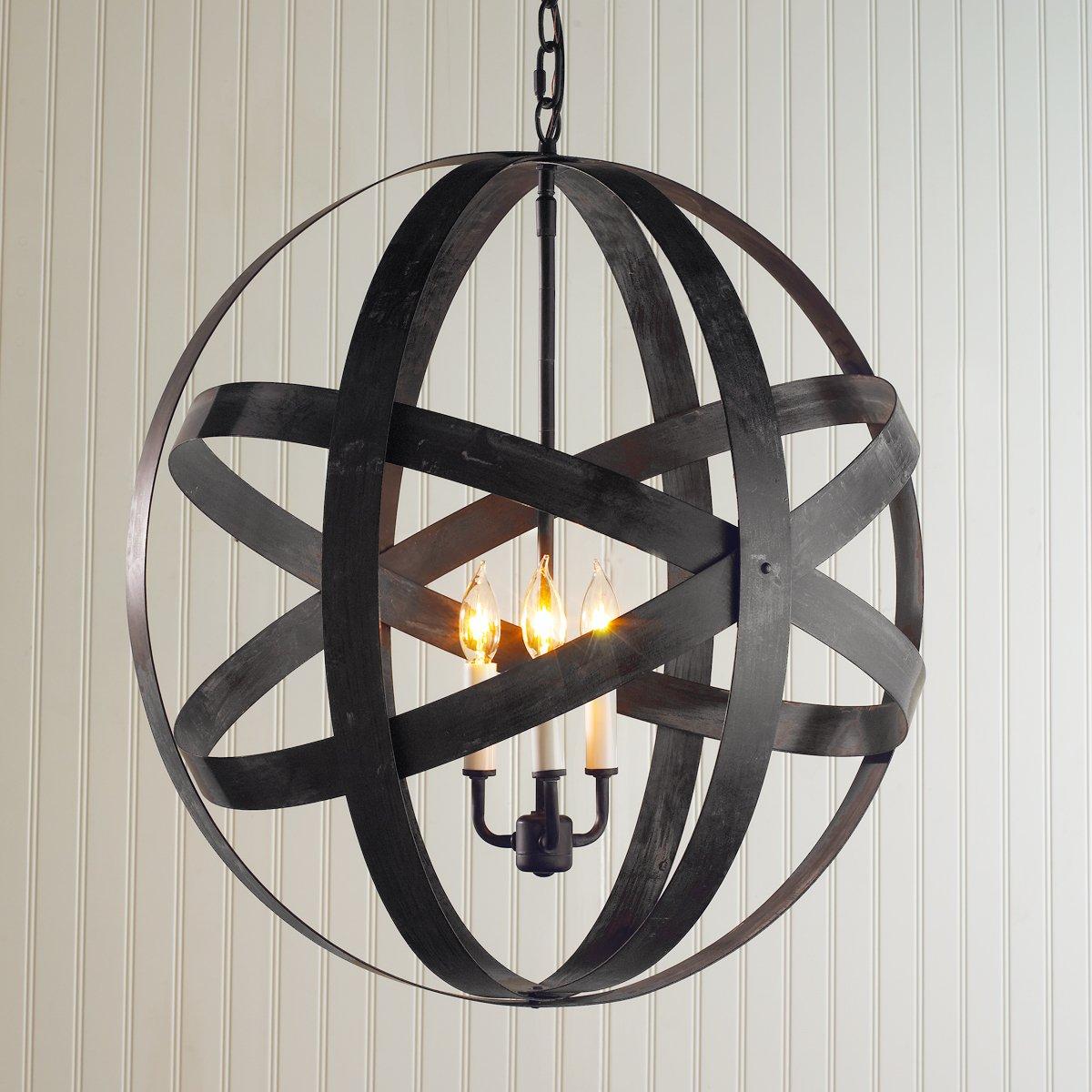 Shades of Light Metal Strap Globe Lantern