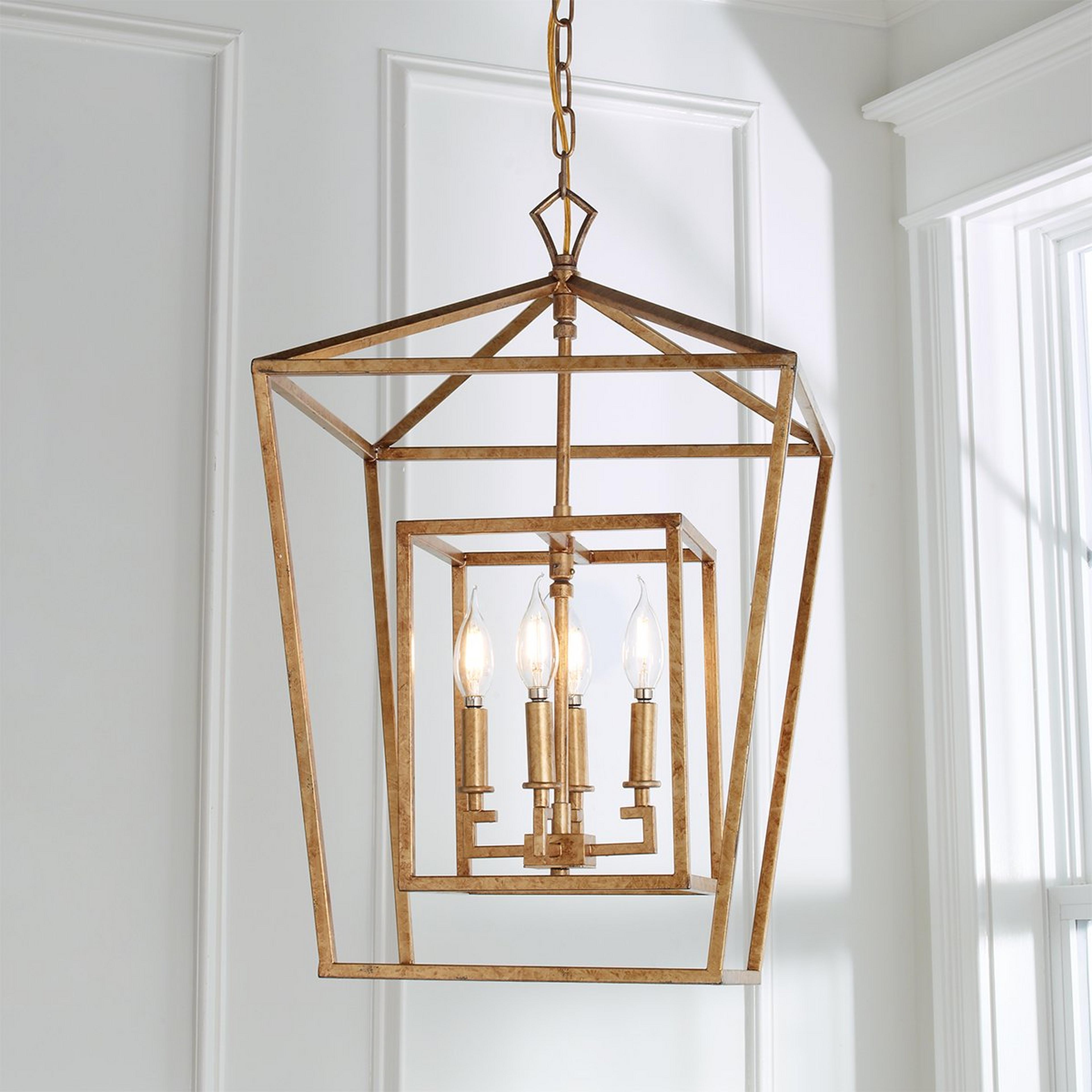 Distressed Geometric Flare Lantern