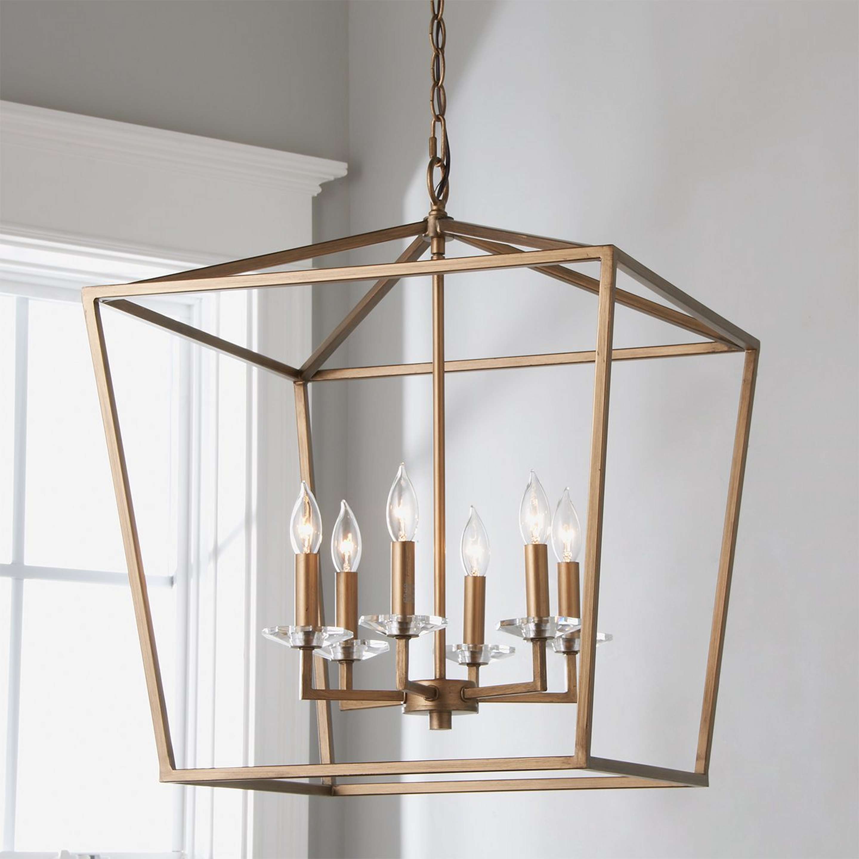 A Roswell Openwork Lantern - 6 Light with Antique Gold color
