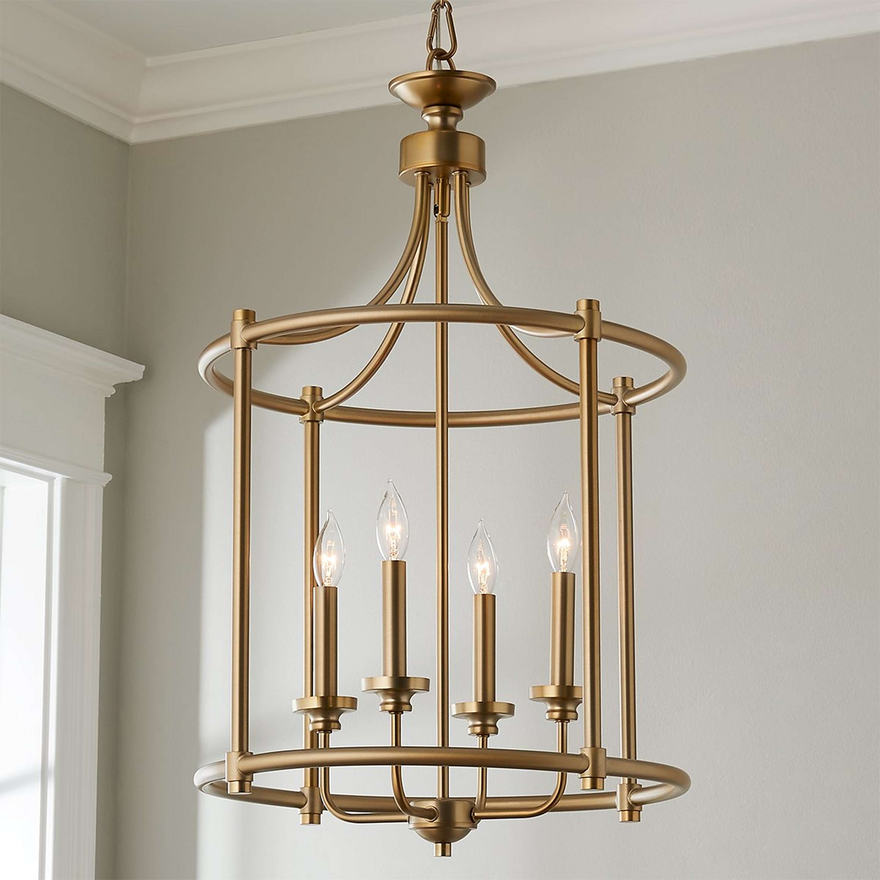 A Lustre en Transition Lantern with Aged Brass color