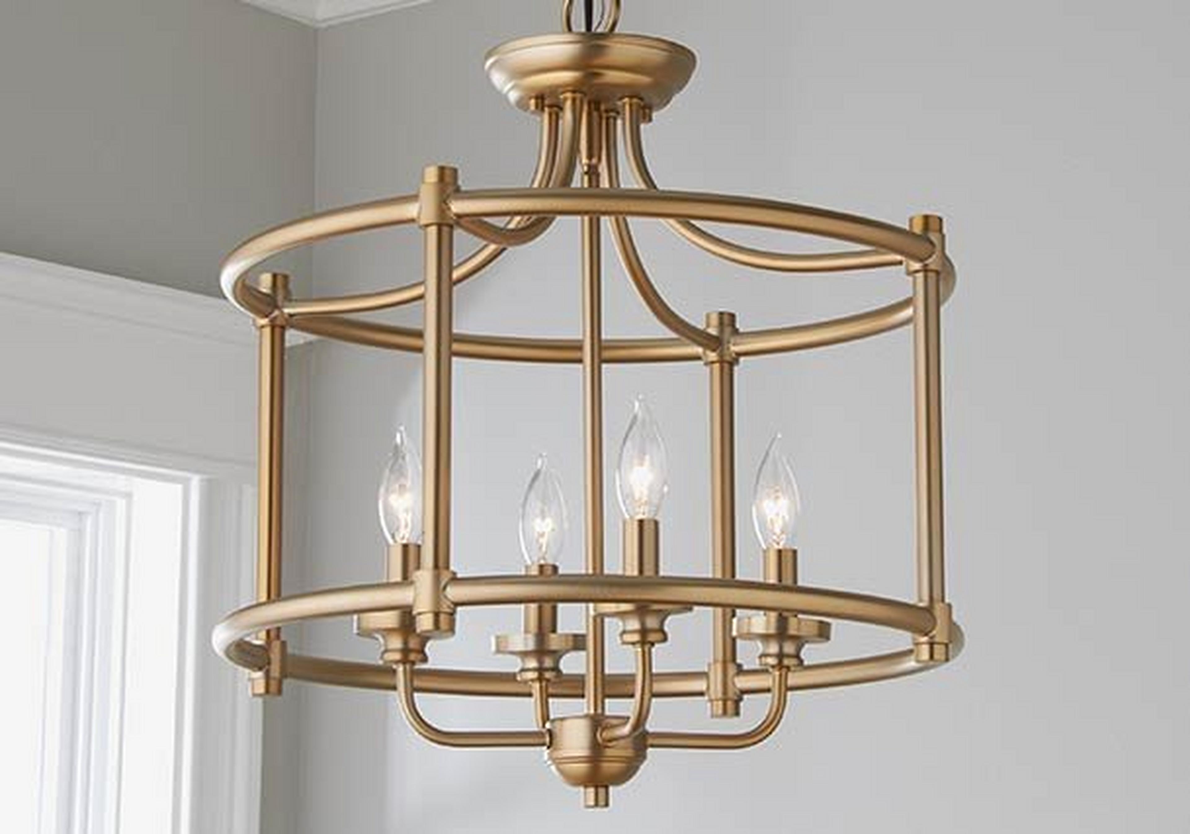 Aged Brass Lustre en Transition Convertible Lantern