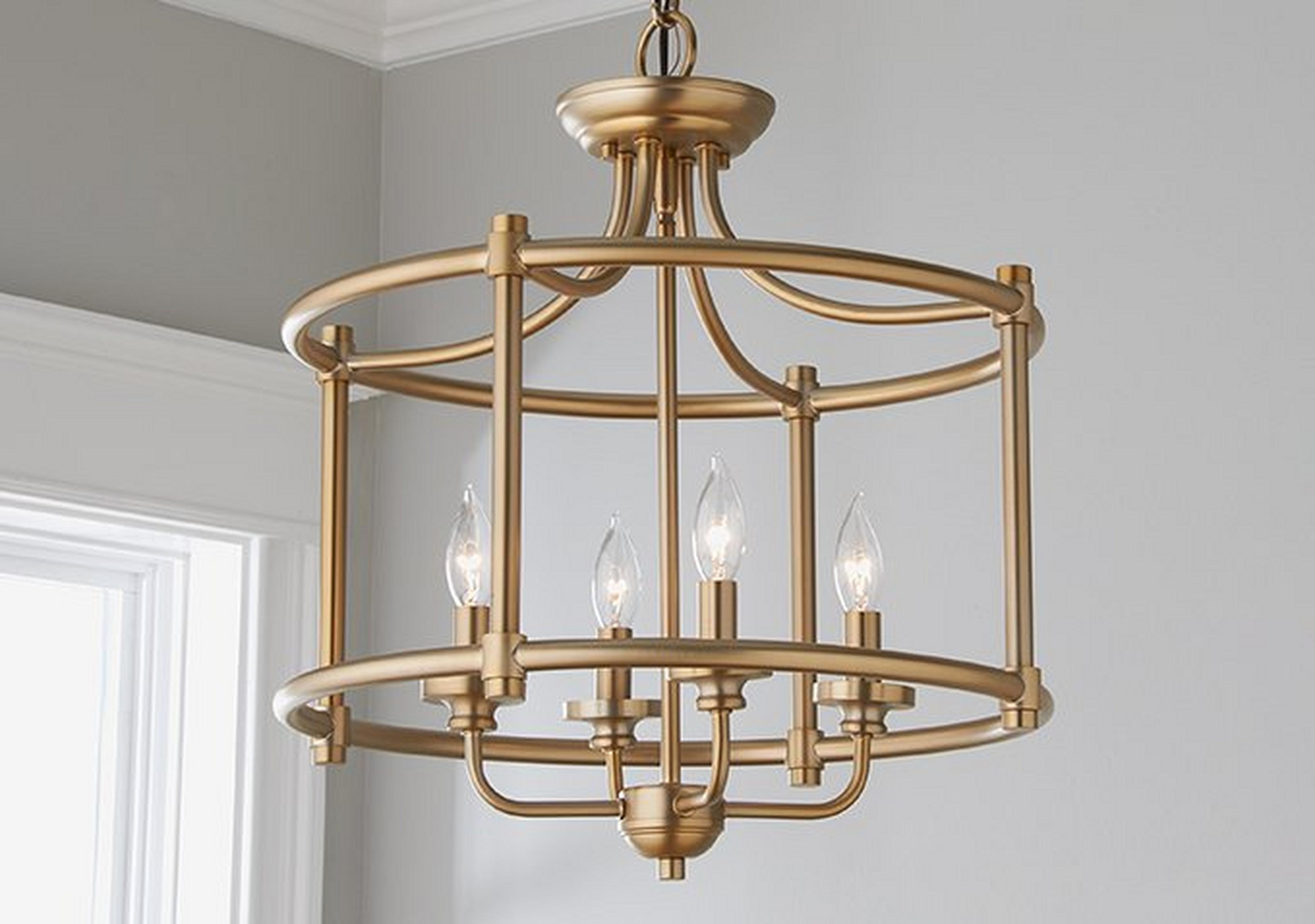 Aged Brass Lustre en Transition Convertible Lantern